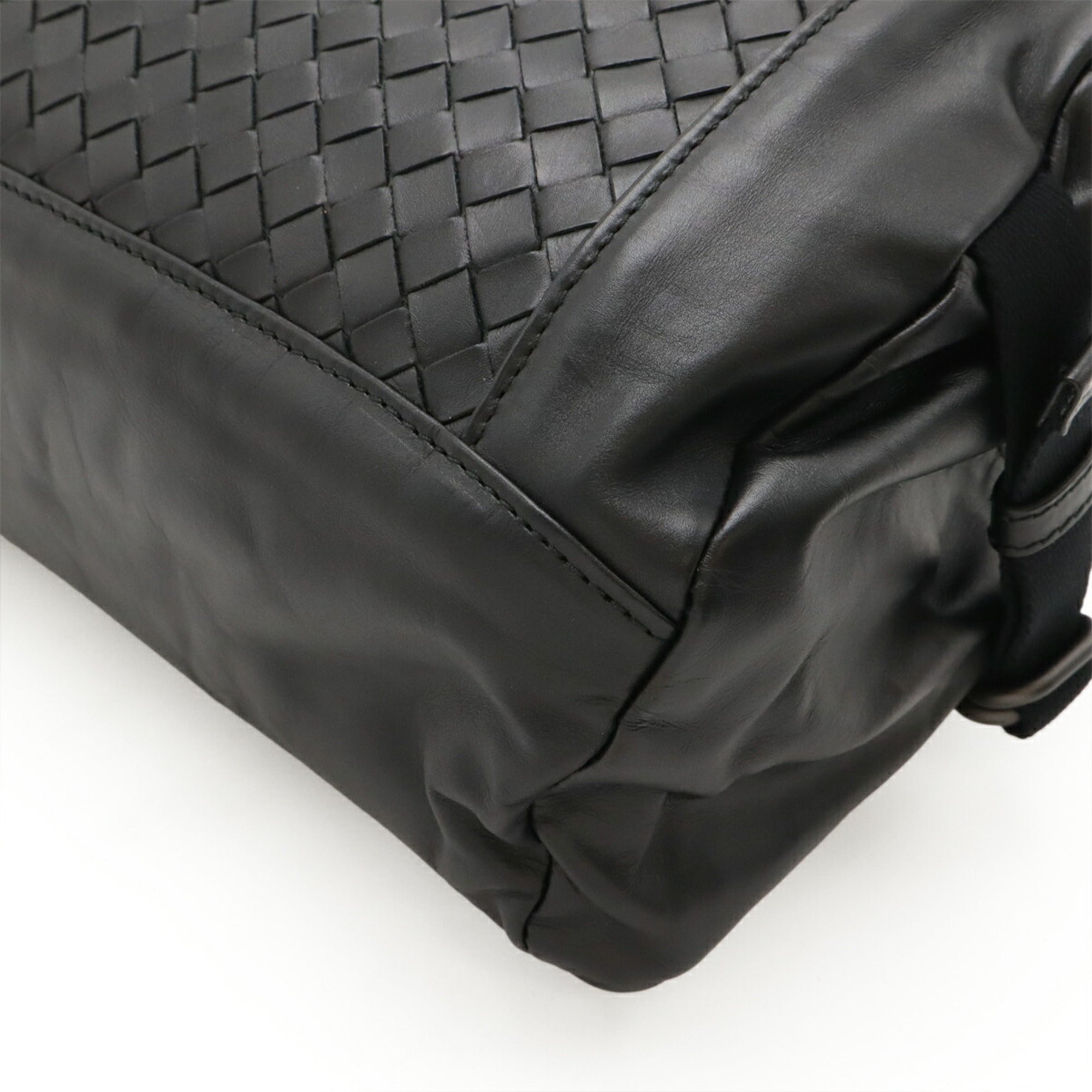 Bottega Veneta Intrecciato Black Leather Sling Bag