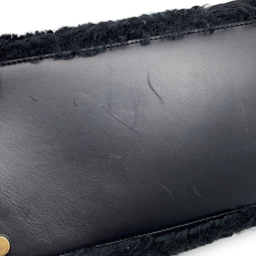 Balenciaga Black Fur Handbag Shoulder