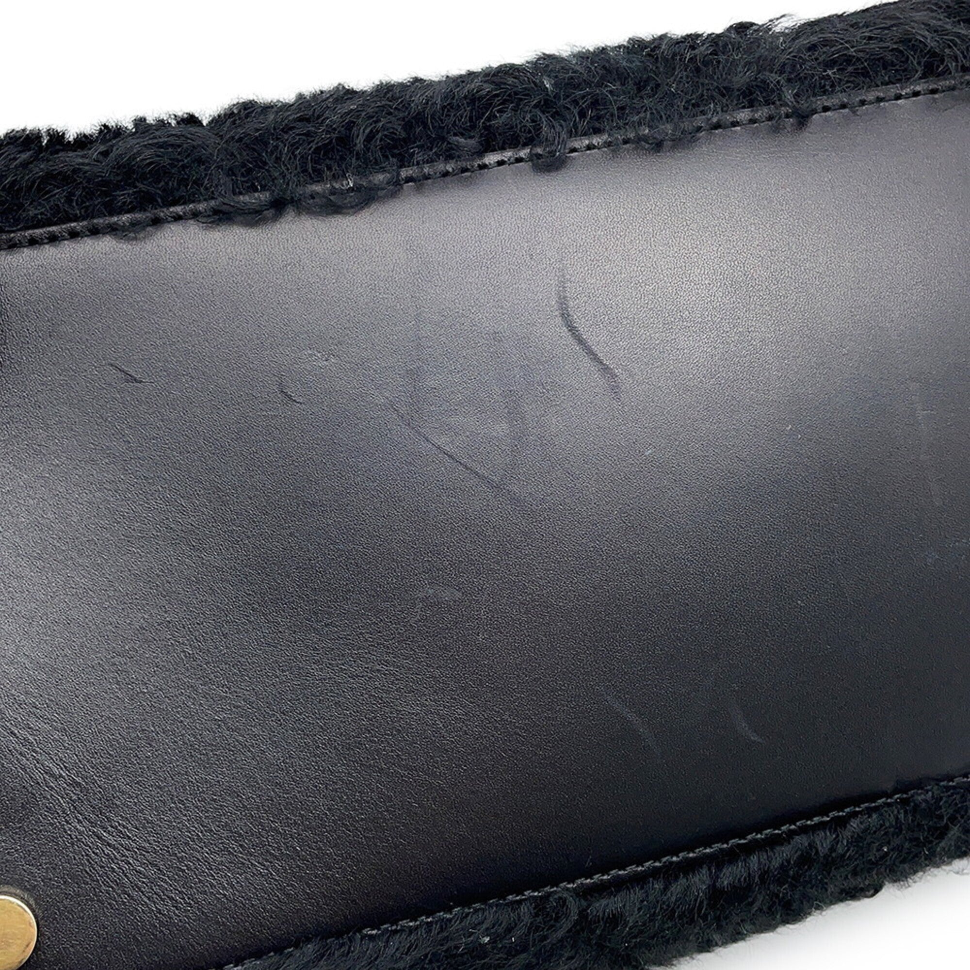 Balenciaga Black Fur Handbag Shoulder