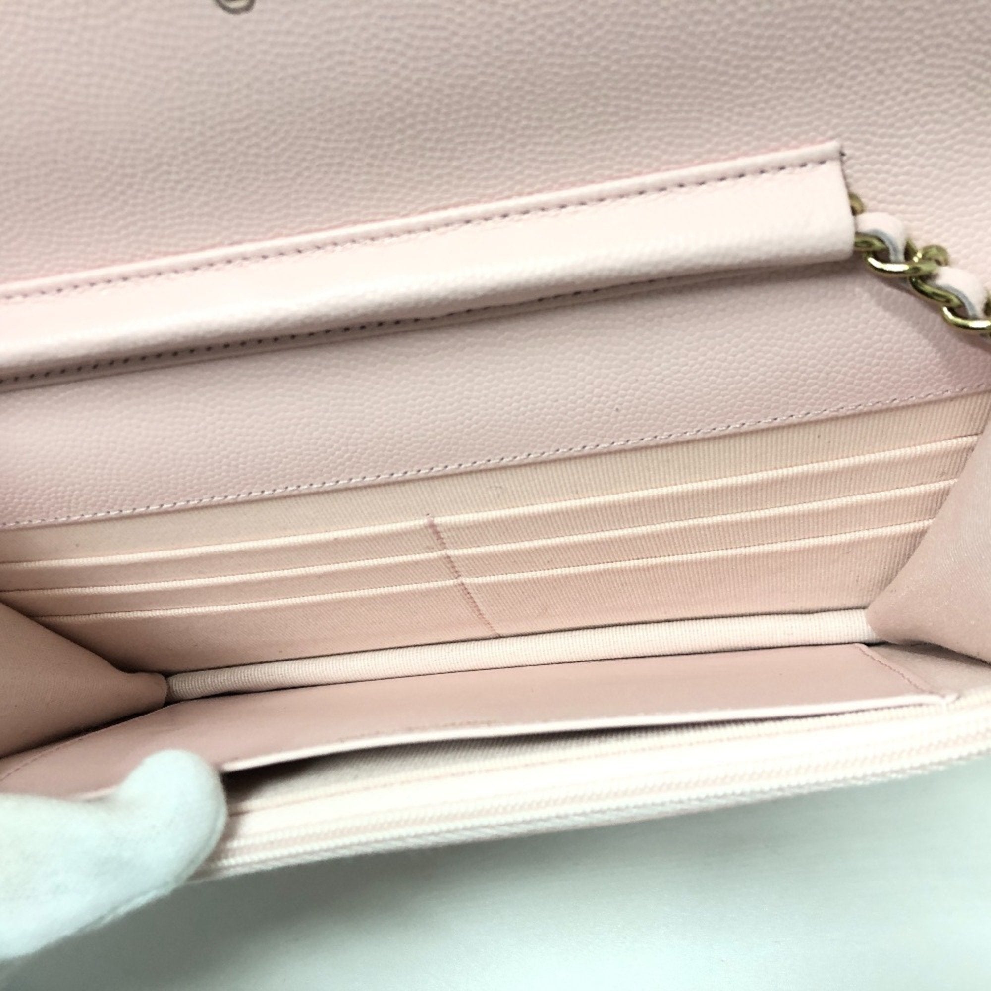 Chanel Pink Caviar Leather Shoulder Bag