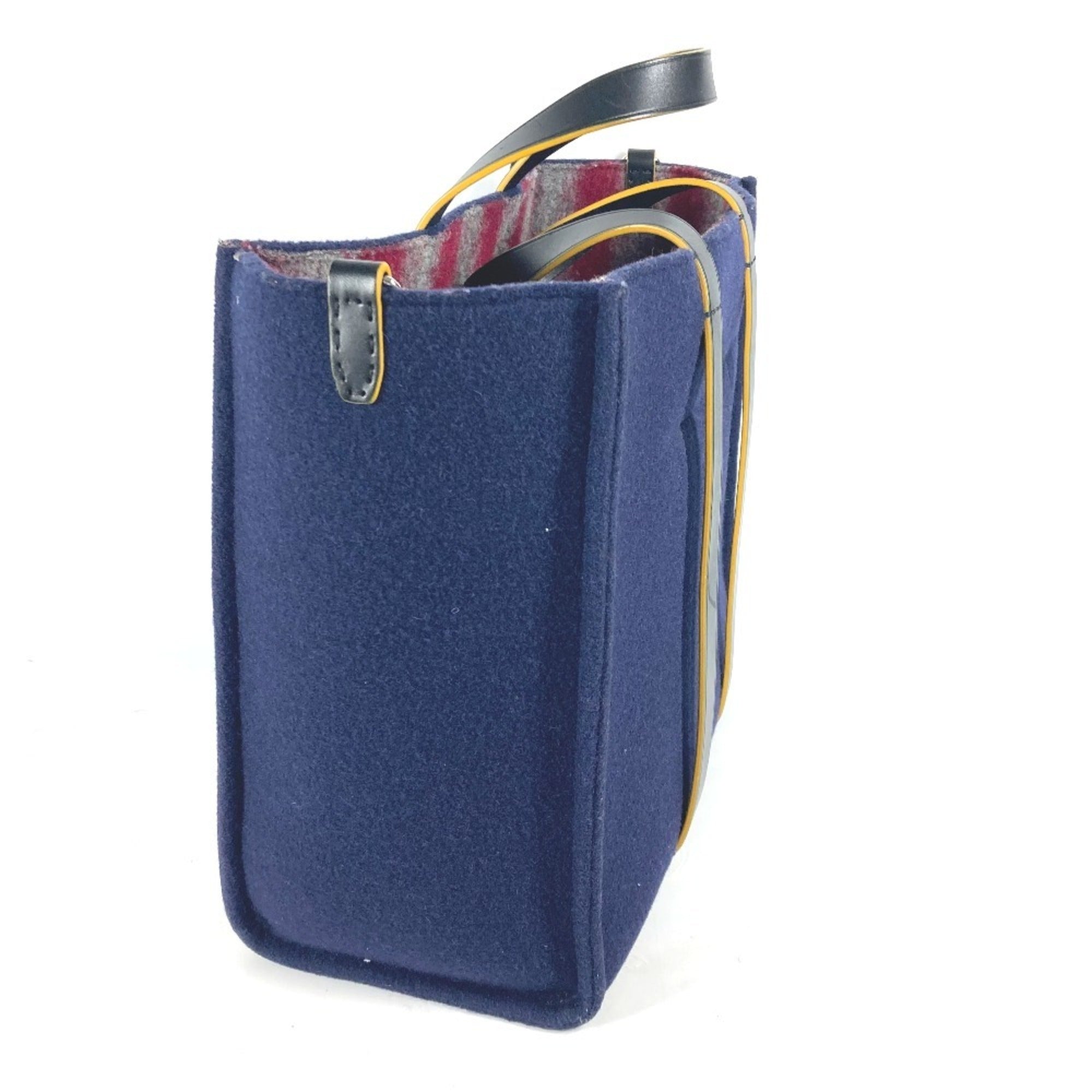 Fendi Navy Wool Shoulder Bag Tote Bag