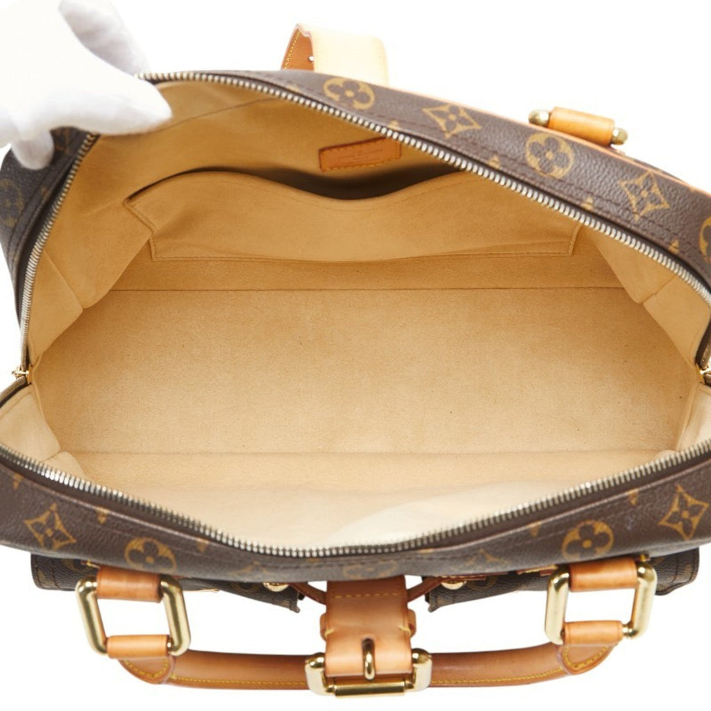 Louis Vuitton Brown Pvc Leather Boston Bag Handbag