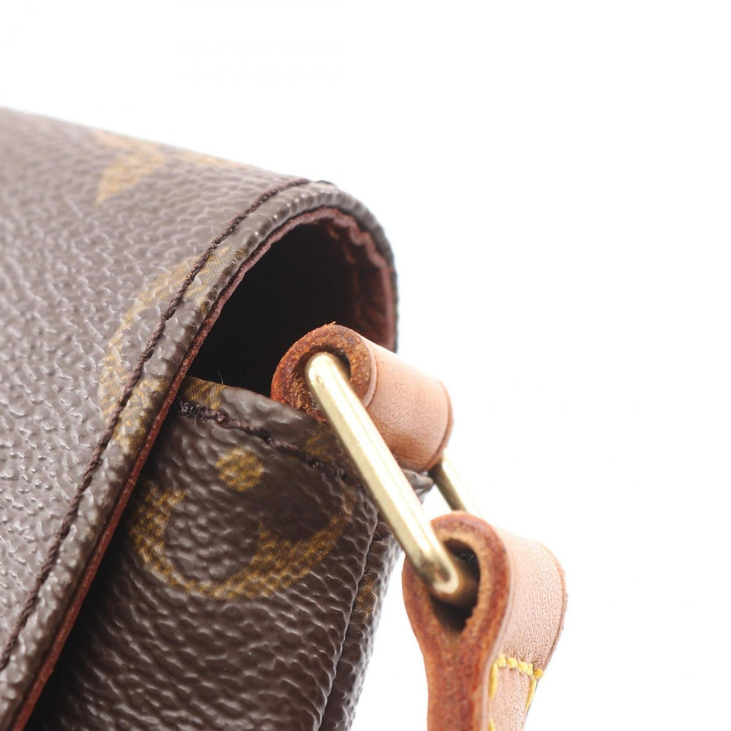 Louis Vuitton Brown Coated Canvas Leather Shoulder Bag