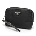 Prada Black Nylon Leather Pouch
