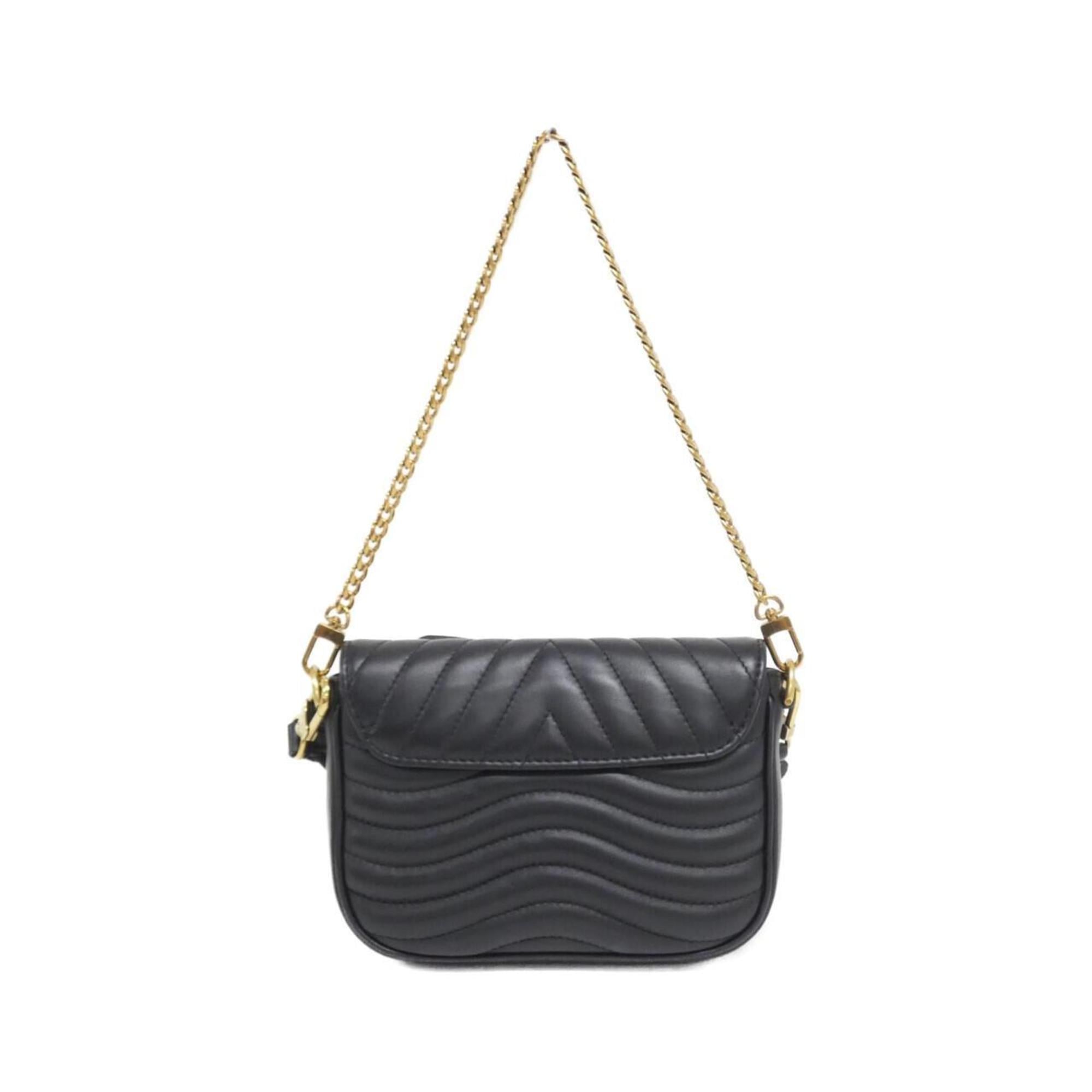 Louis Vuitton Black Leather Pochette Pouch Shoulder Bag