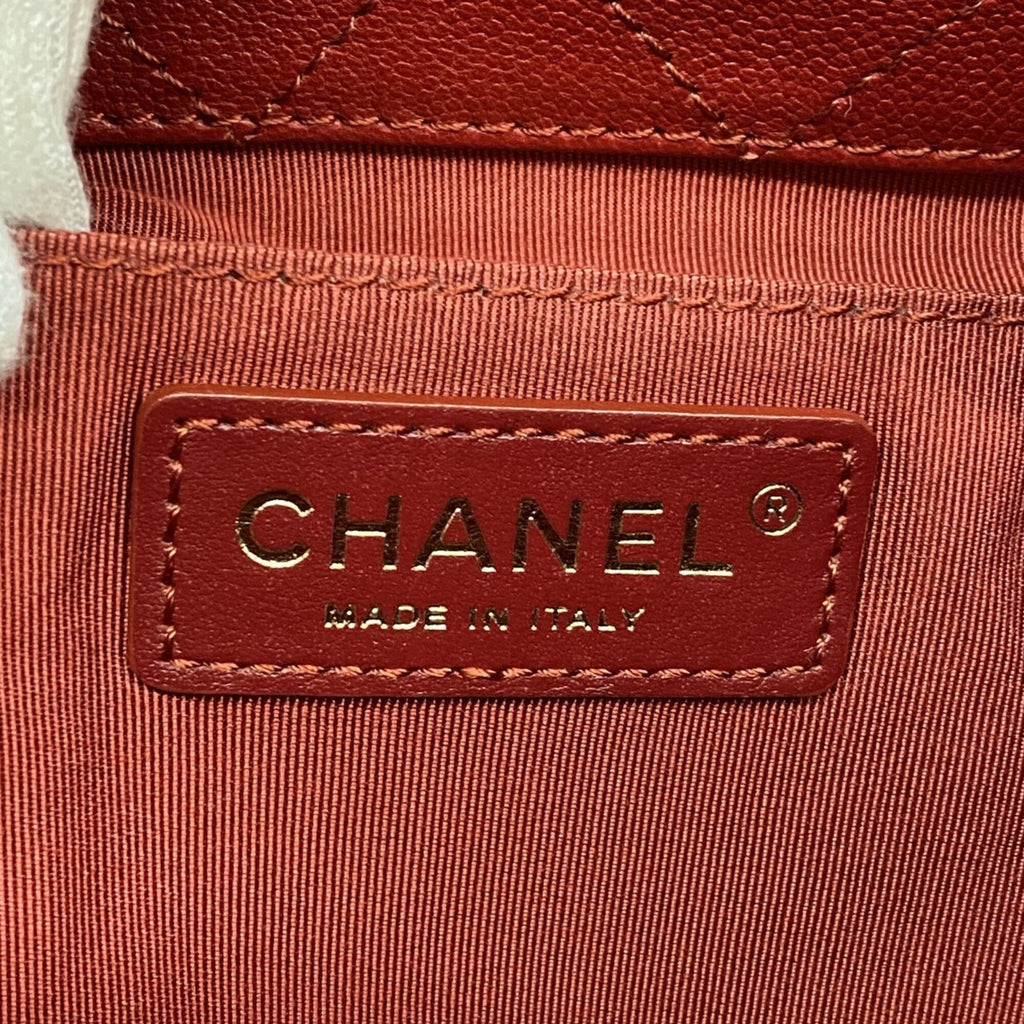 Chanel Red Color Grained Calfskin Handbag