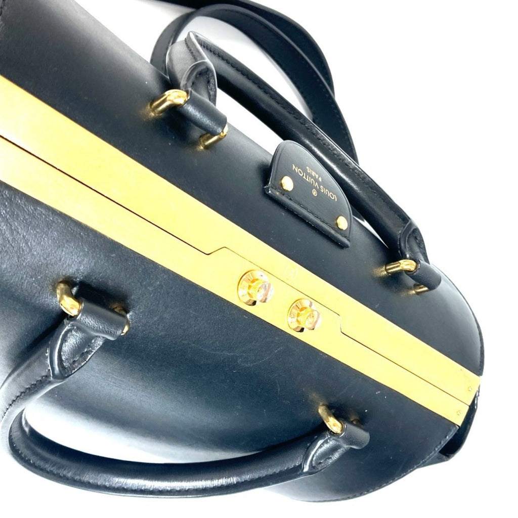 Louis Vuitton Black Leather Handbag Shoulder Bag
