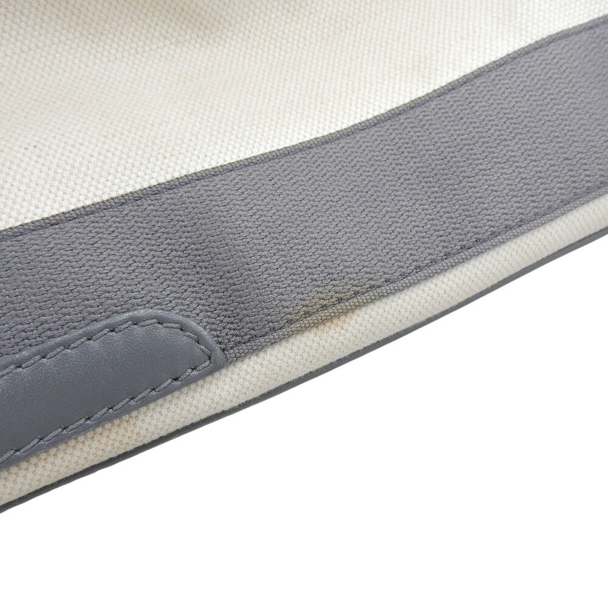 Balenciaga Gray White Canvas Leather Pouch Tote