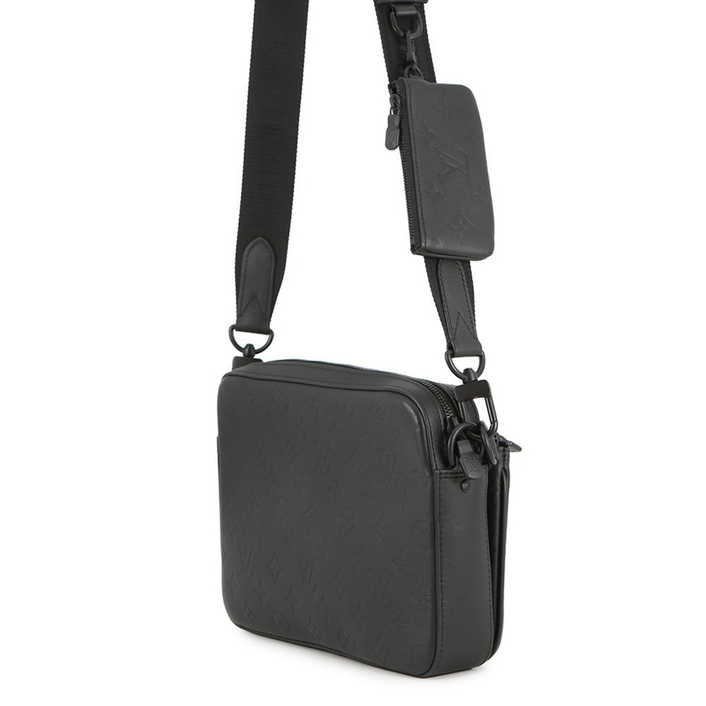 Louis Vuitton Black Noir Monogram Shadow Shoulder Bag