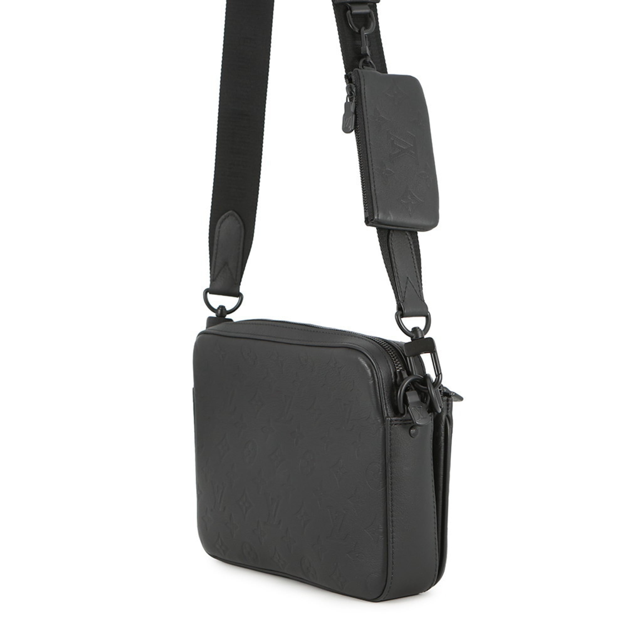 Louis Vuitton Black Noir Monogram Shadow Shoulder Bag