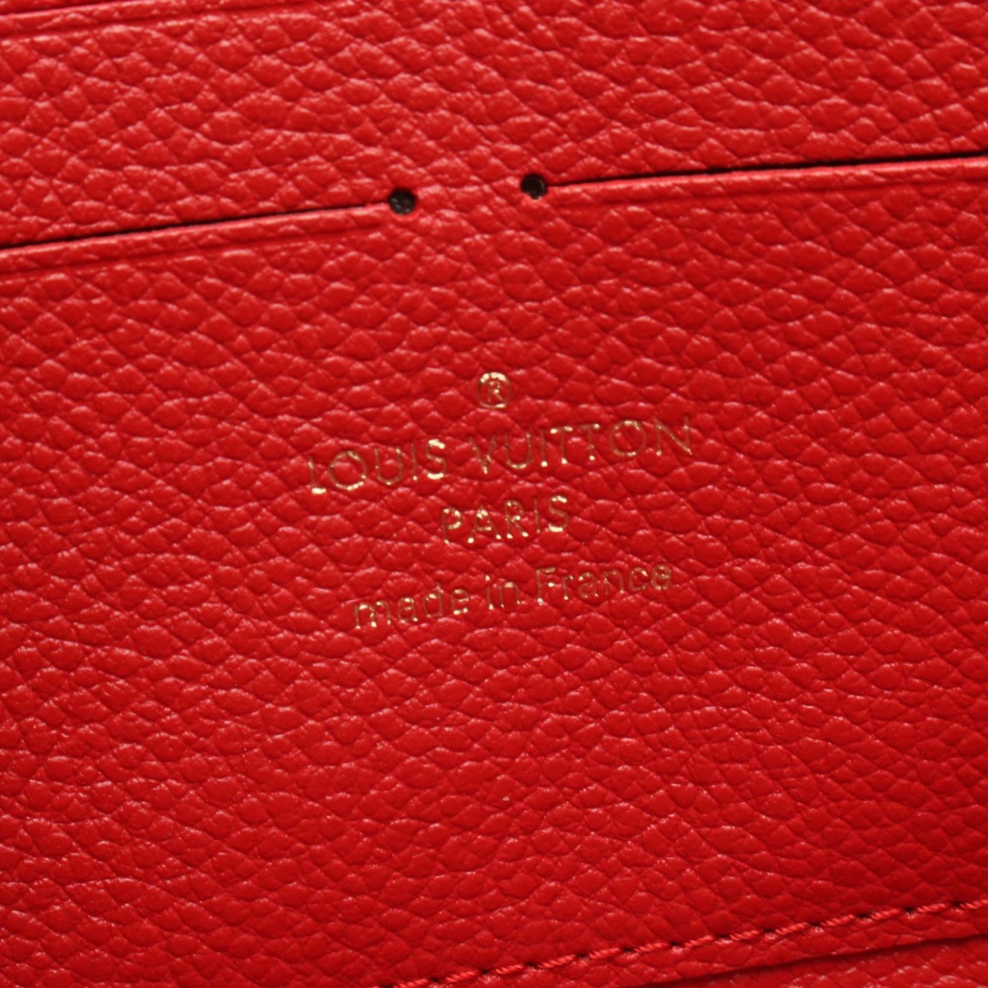 Louis Vuitton Red Color Sacrlet Monogram Empreinte Long Wallet