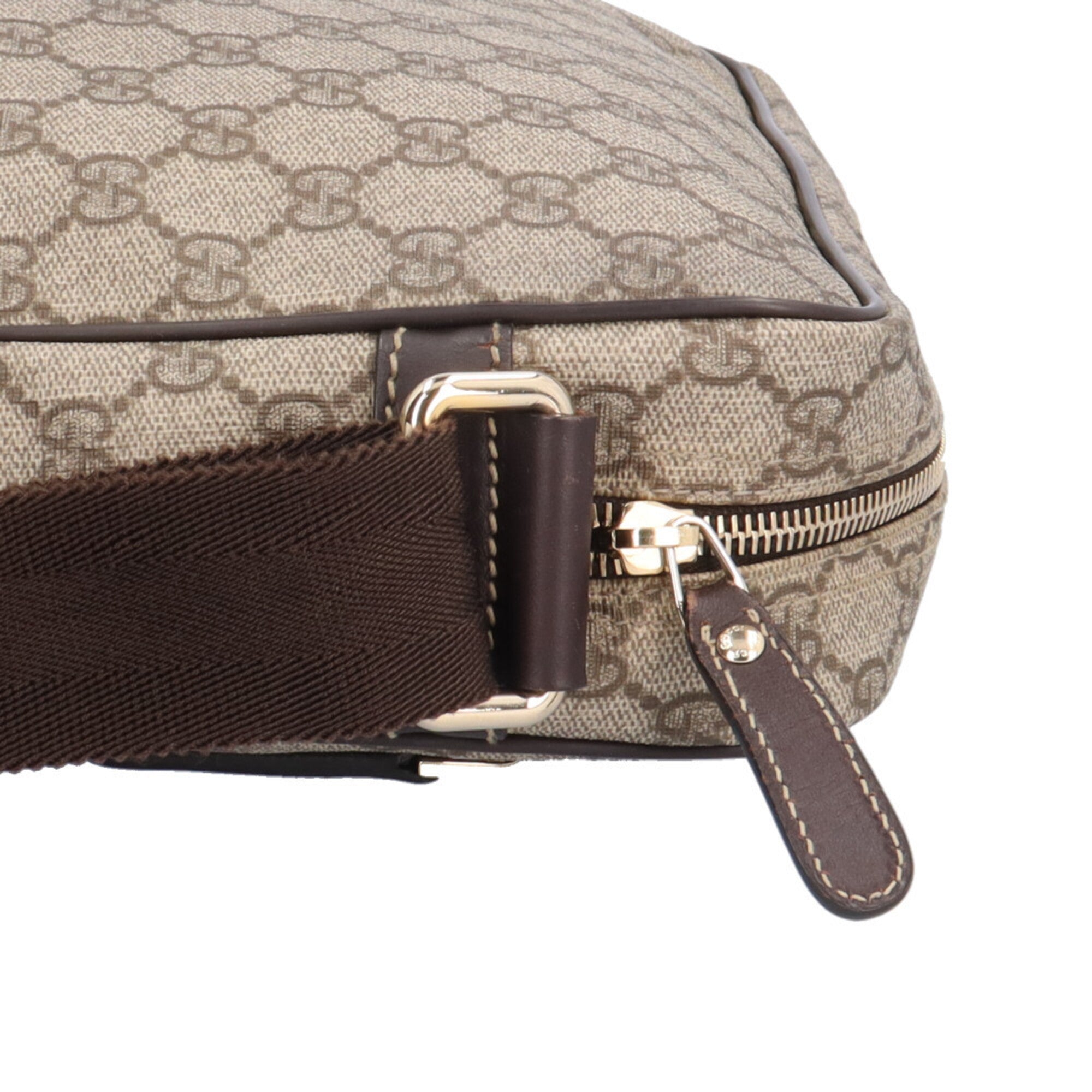 Gucci Beige Brown Gg Supreme Canvas Messenger Bag Shoulder Bag (Pre-Owned)
