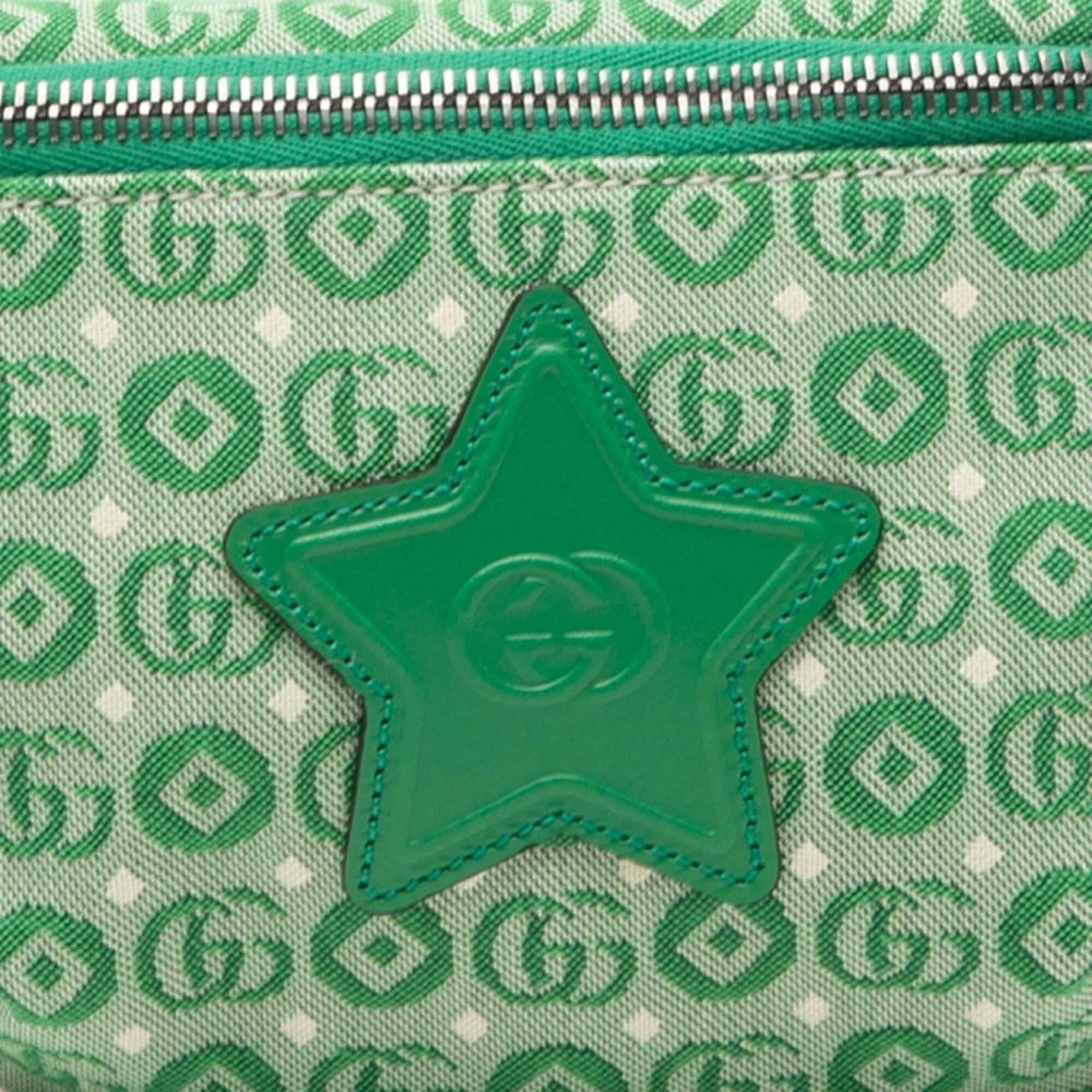 Gucci Green Multi-Color Canvas Sling Bag (Pre-Owned)