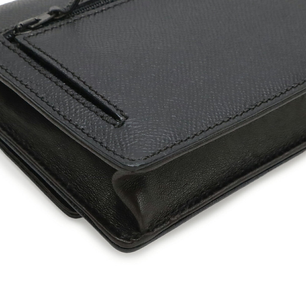 Chanel Black Grained Calfskin Shoulder Bag