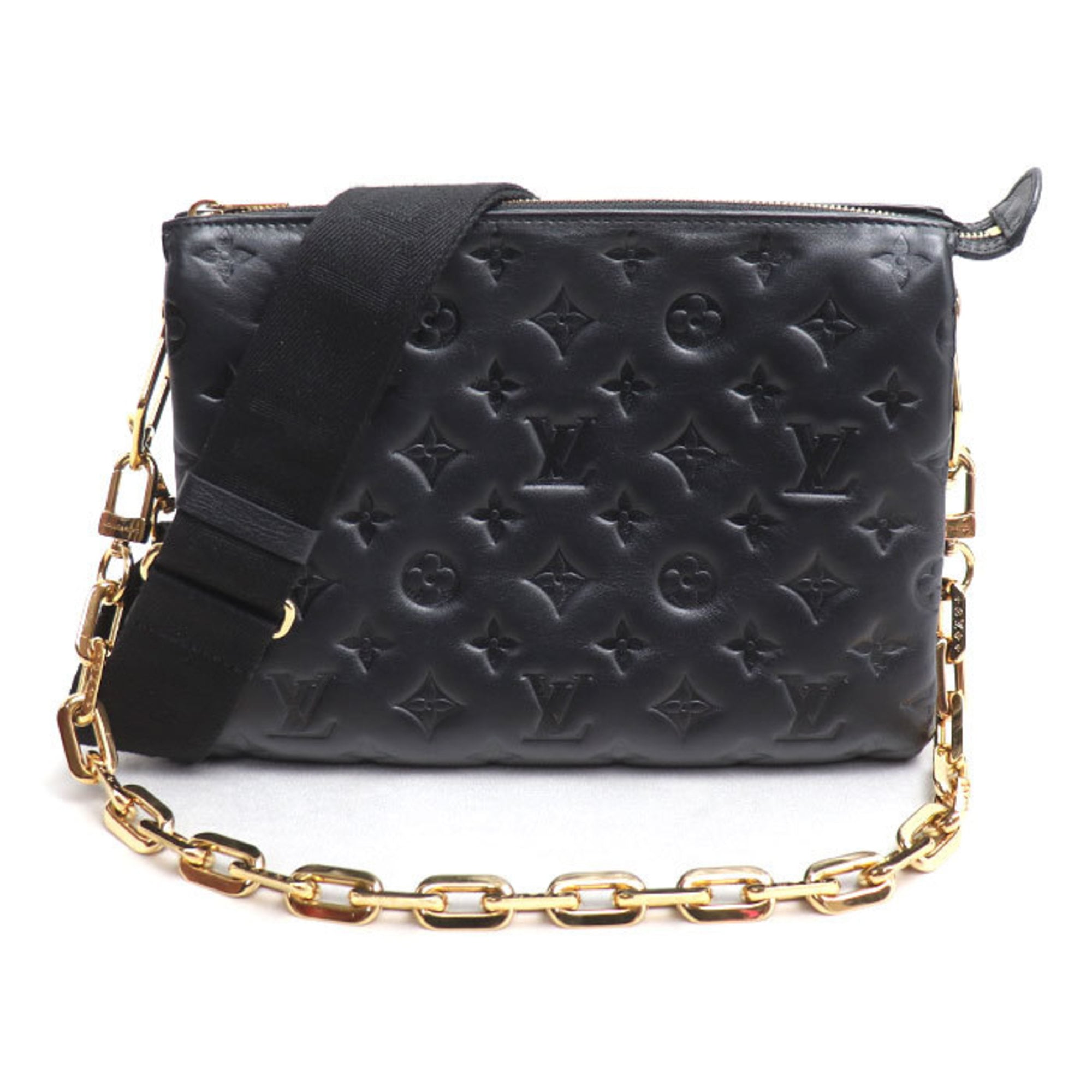 Louis Vuitton Black Leather Shoulder Bag
