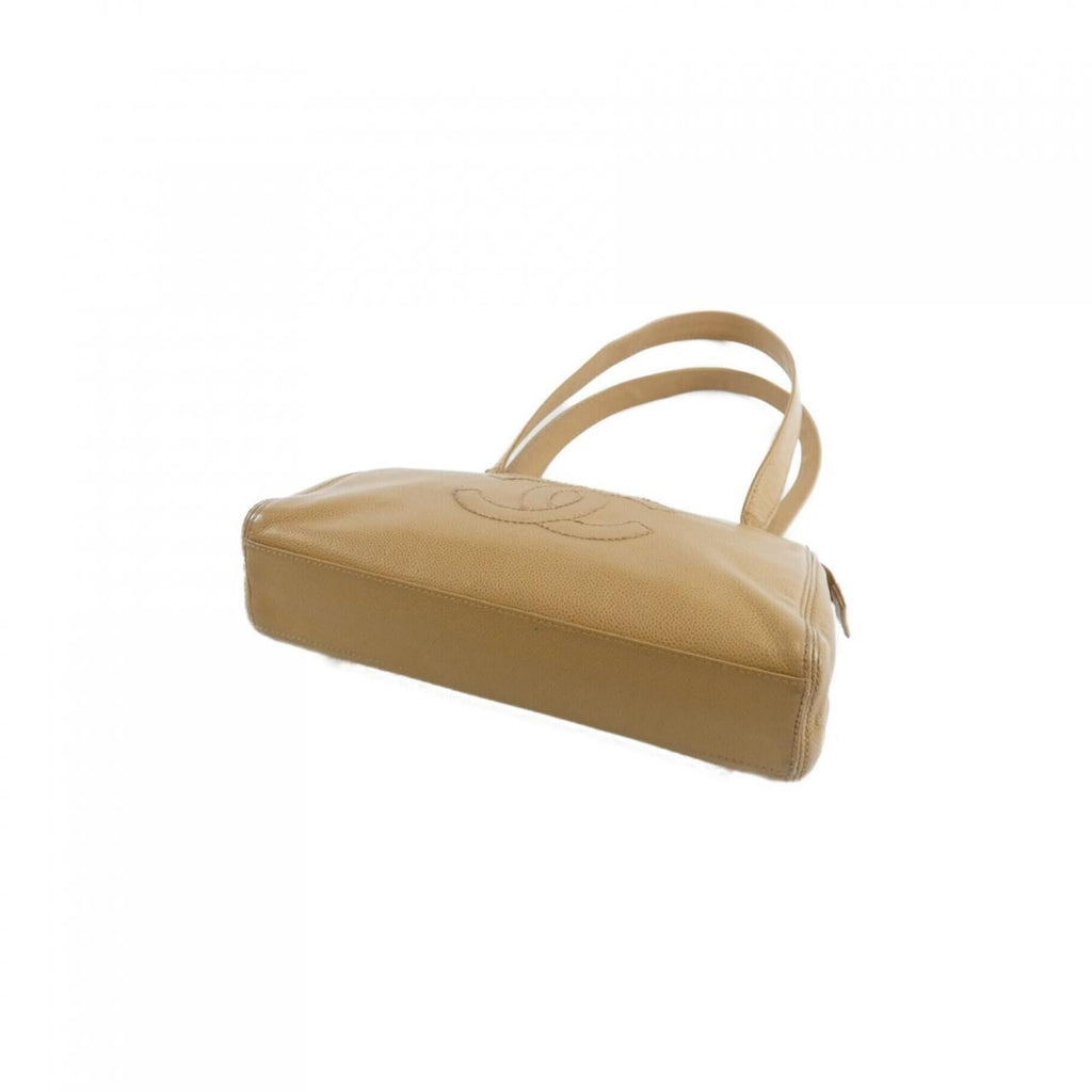 Chanel Beige Grained Calfskin Shoulder Bag