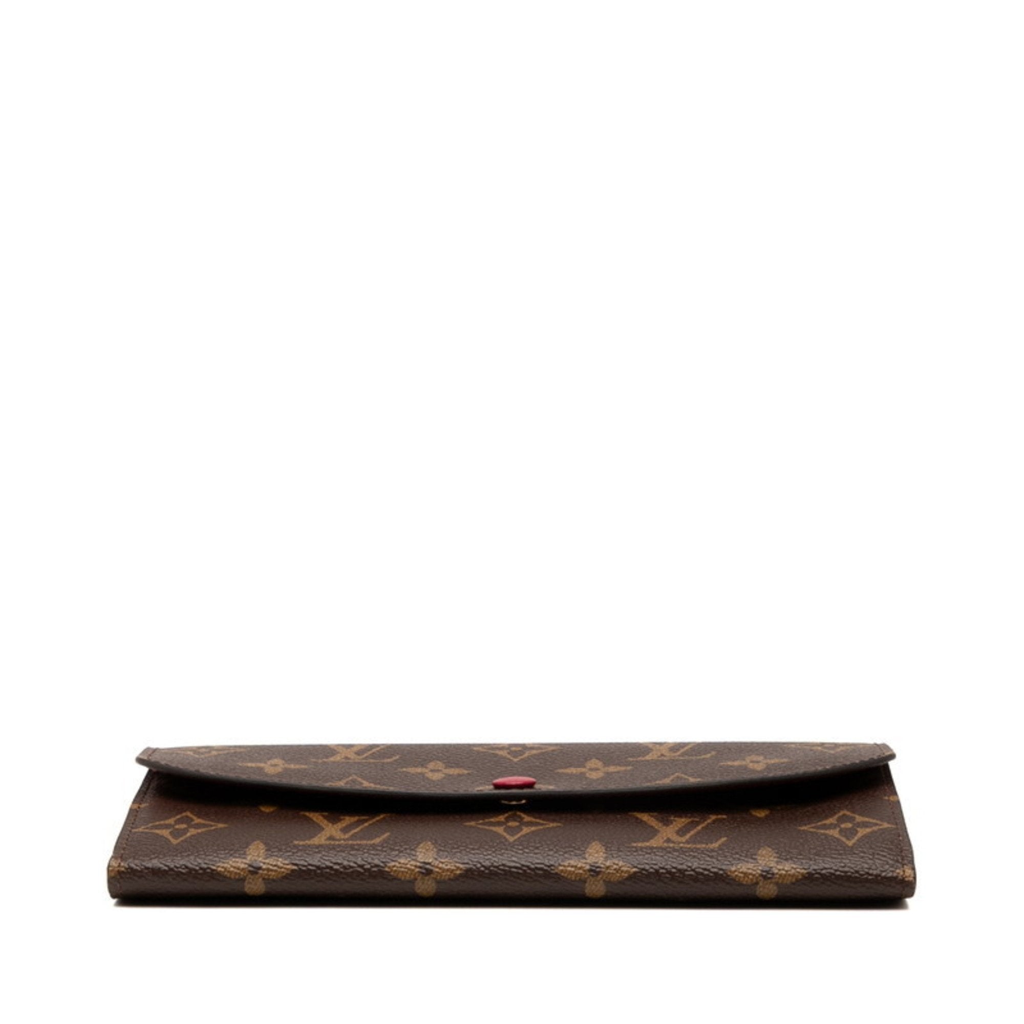 Louis Vuitton Brown Fuchsia Pink Pvc Leather Long Wallet