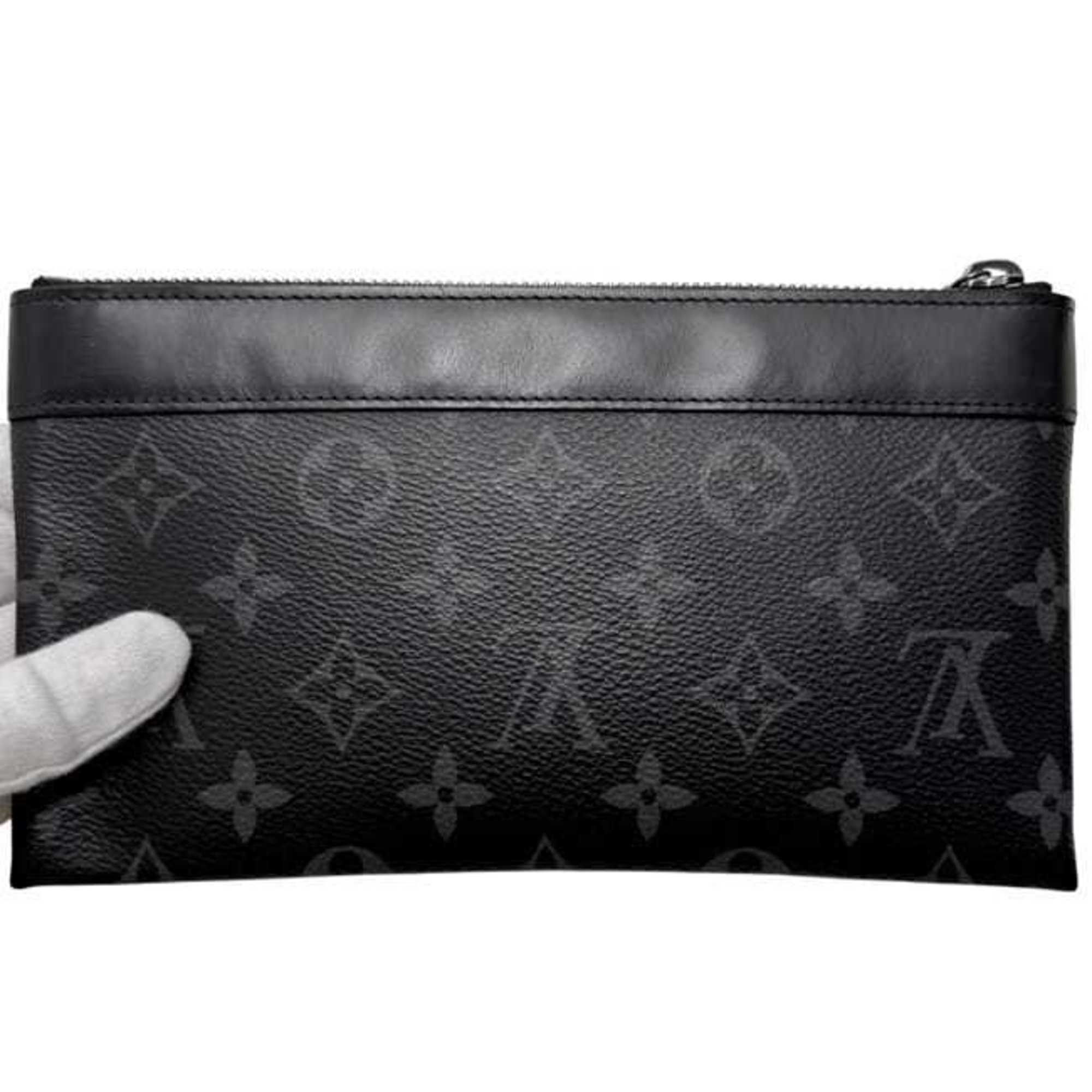 Louis Vuitton Black Monogram Eclipse Monogram Eclipse Leather Pochette Pouch
