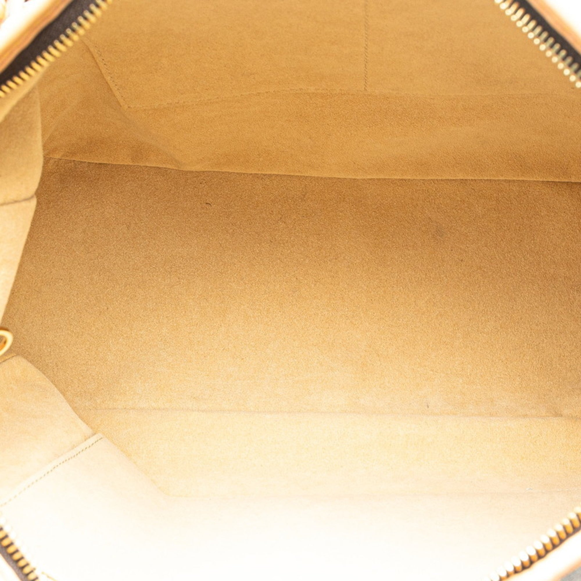 Louis Vuitton Brown Pvc Leather Shoulder Bag Tote Bag