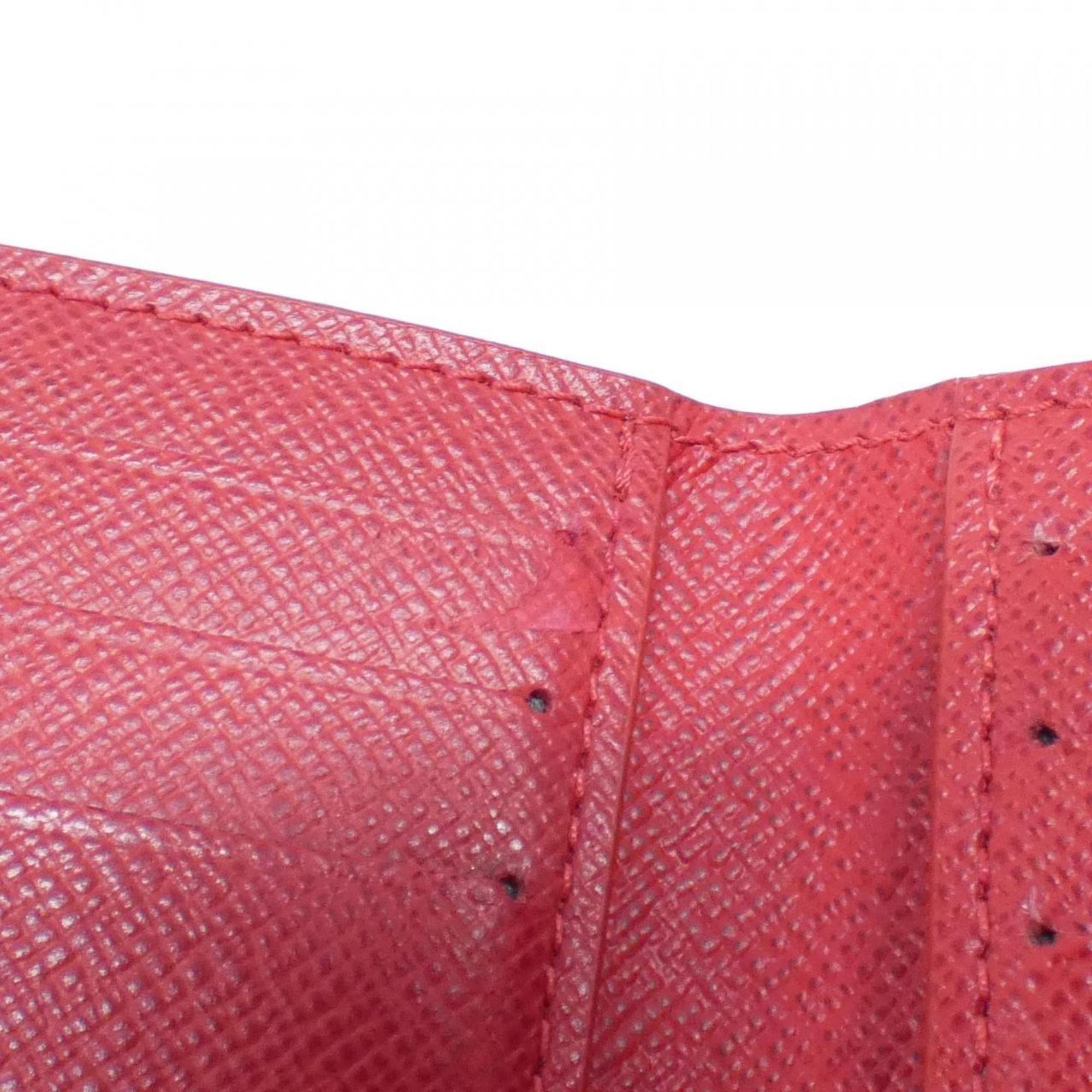 Louis Vuitton Ebene Rouge Coated Canvas Wallet (Tri-Fold)