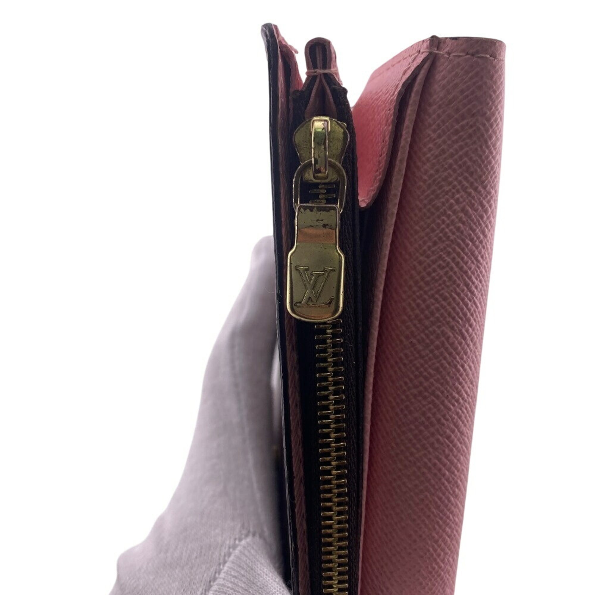 Louis Vuitton Damier Brown Rose Ballerine Leather Long Wallet