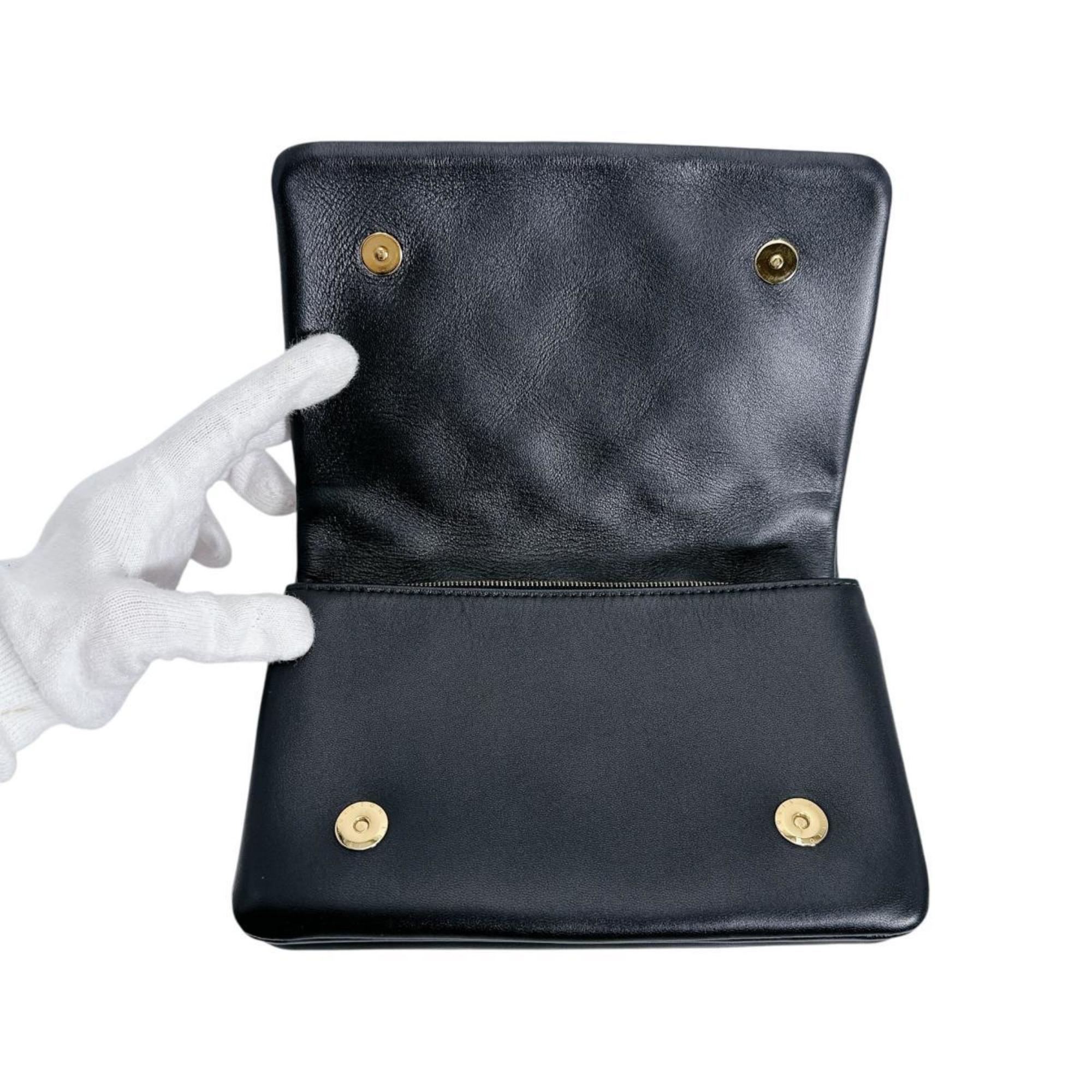 Louis Vuitton Black Leather Pochette Shoulder Bag