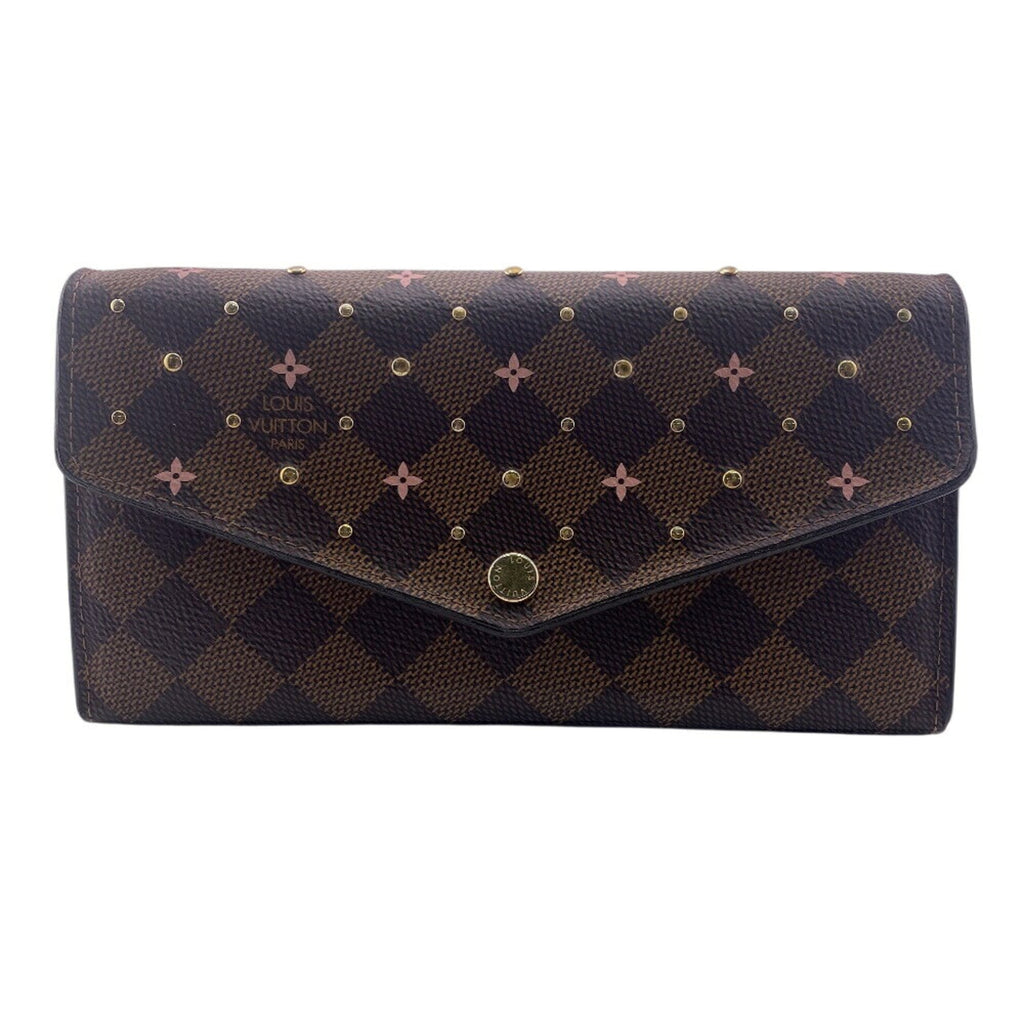 Louis Vuitton Damier Brown Rose Ballerine Leather Long Wallet