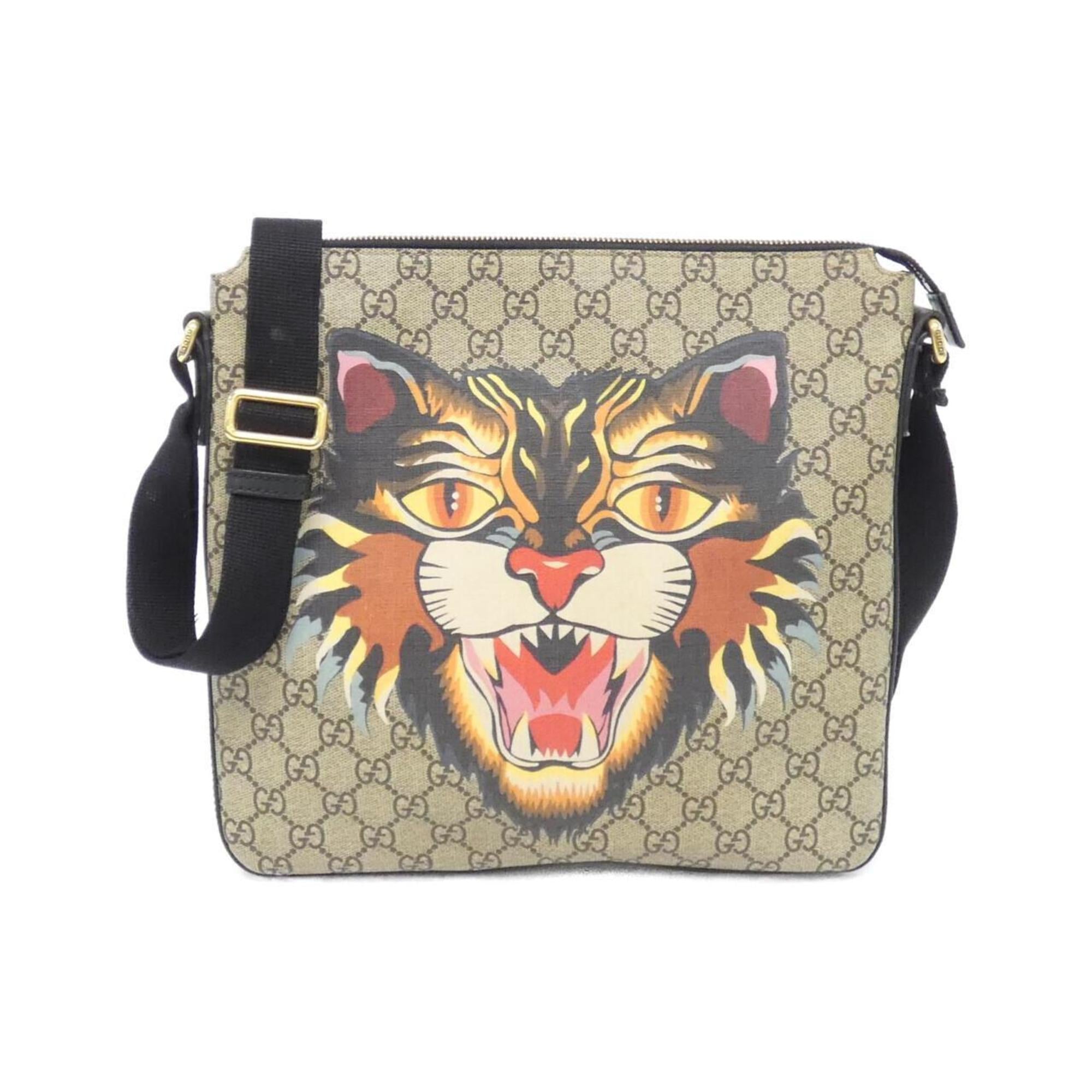 Gucci Beige Gg Supreme Canvas Shoulder Bag (Pre-Owned)