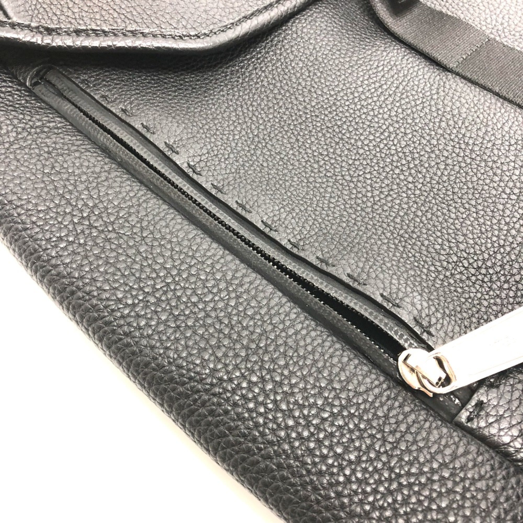 Fendi Black Leather Backpack