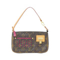 Louis Vuitton Monogram Perfo Fuchsia Marron Coated Canvas Pochette Pouch