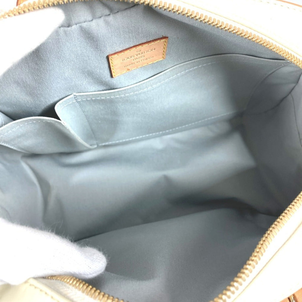 Louis Vuitton Pearl White Monogram Vernis Handbag Shoulder Bag Tote Bag