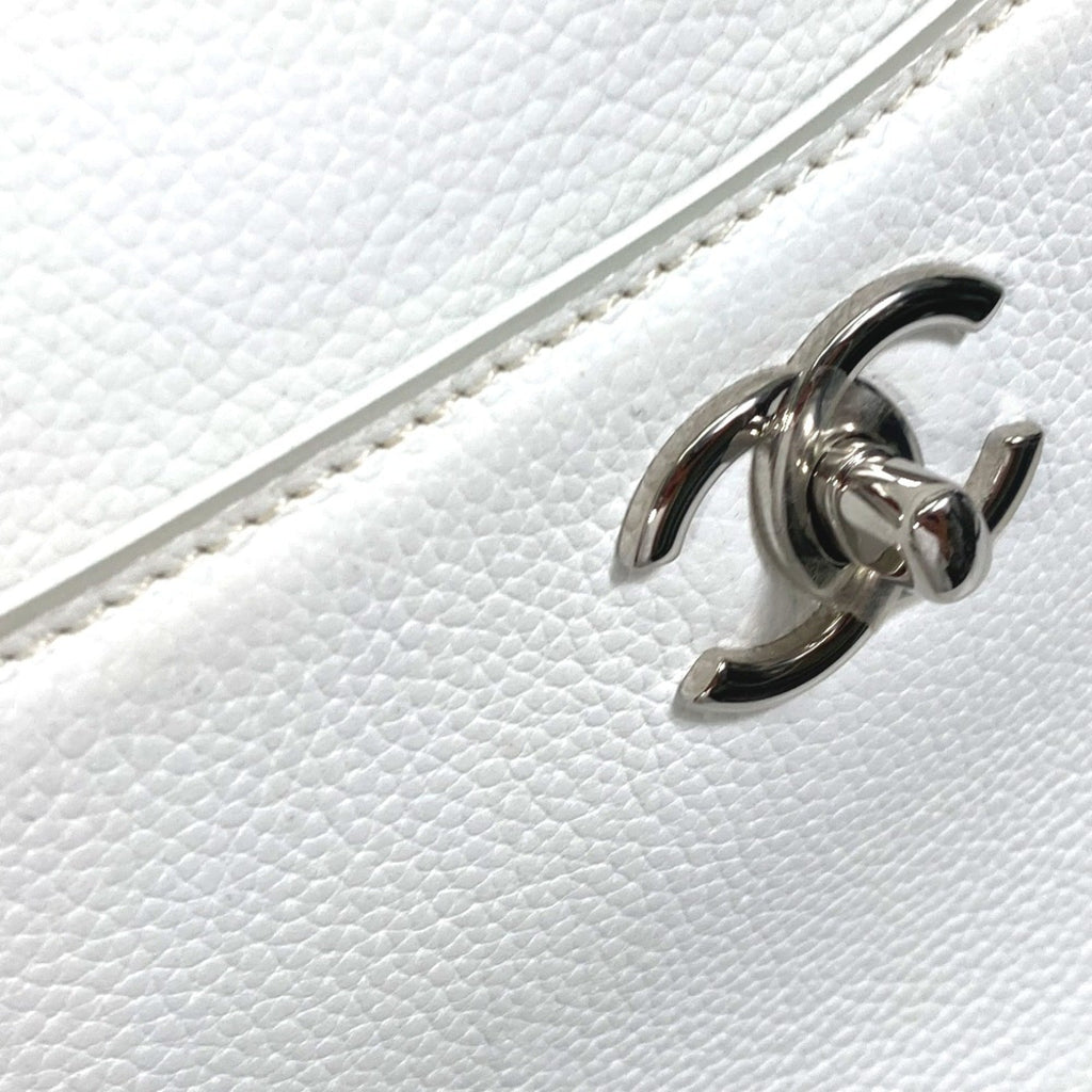 Chanel White Leather Handbag