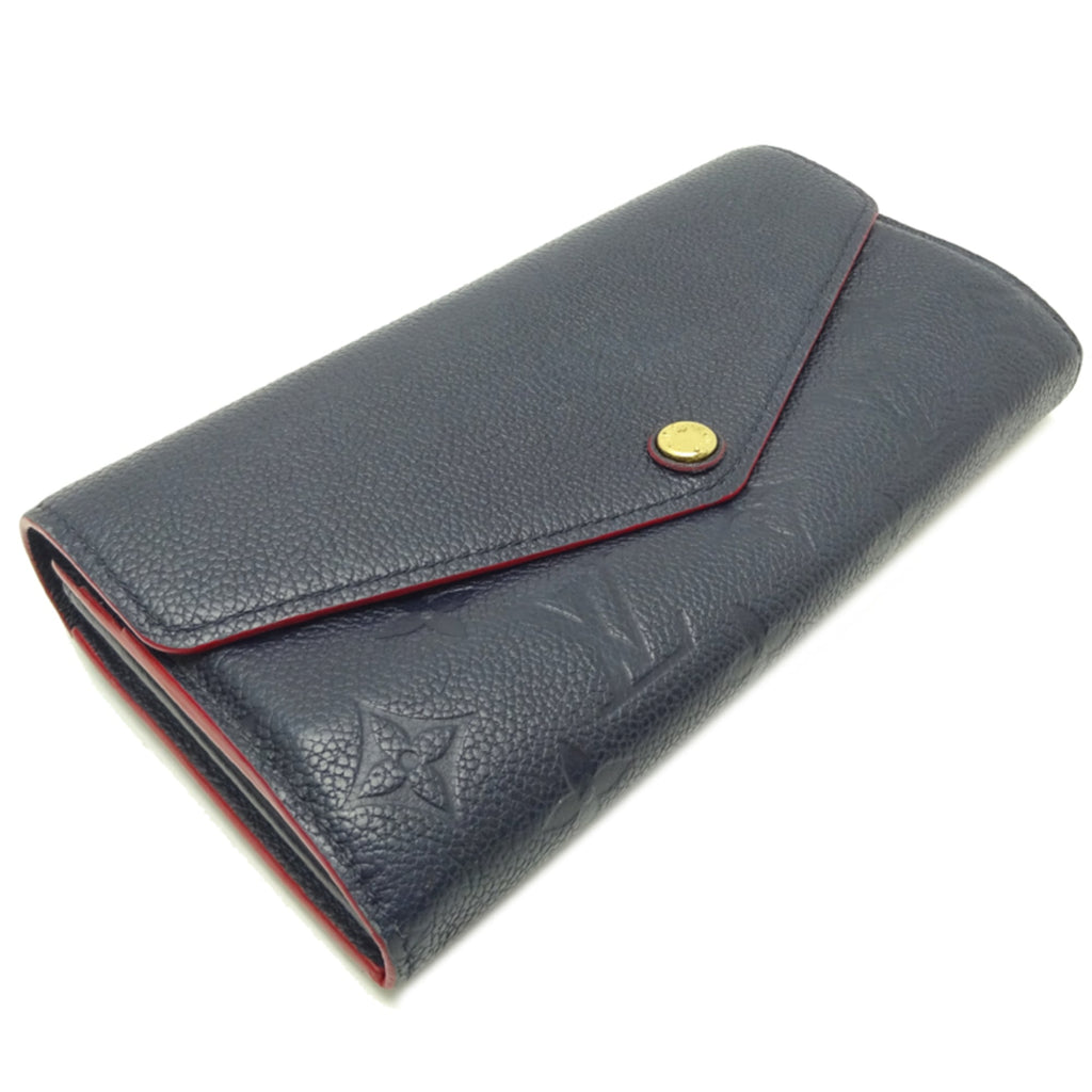 Louis Vuitton Marine Rouge Navy Red Color Monogram Empreinte Long Wallet