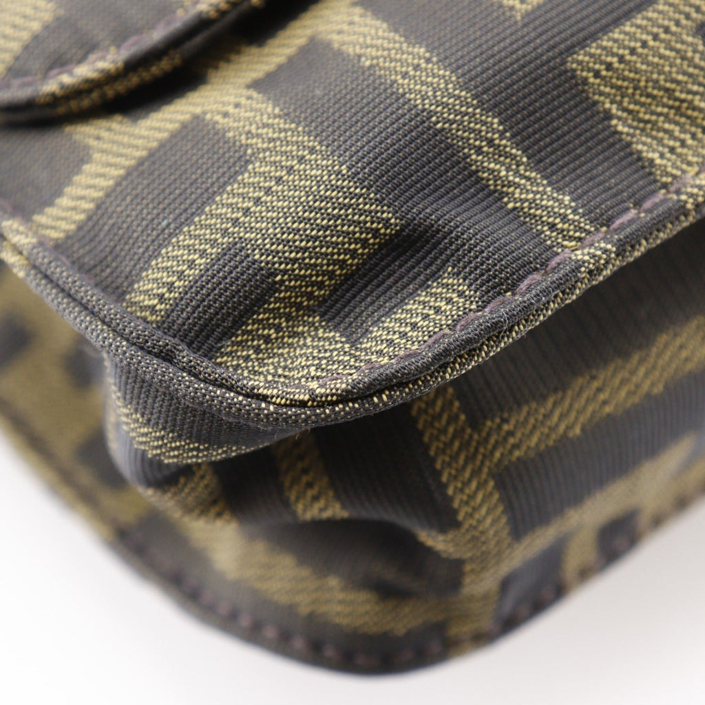 Fendi Brown Nylon Canvas Shoulder Bag