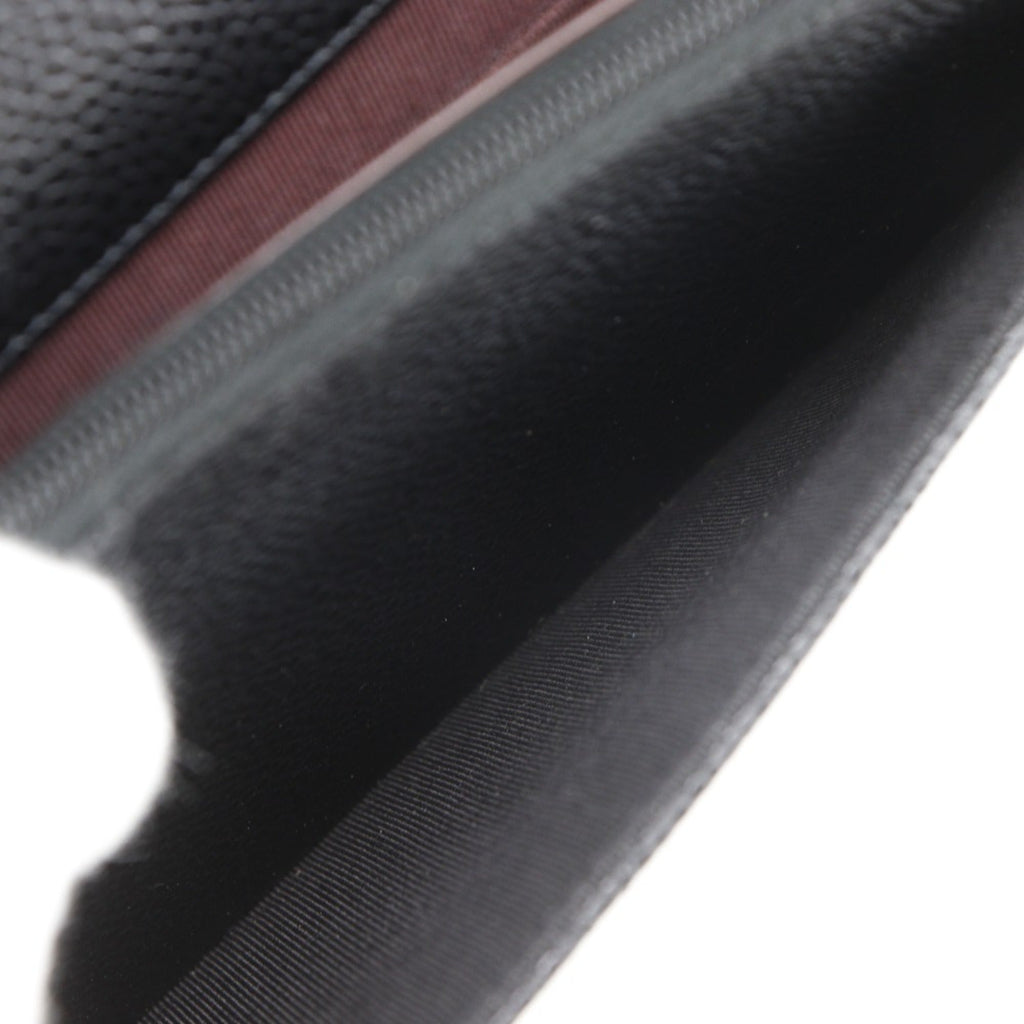 Chanel Black Grained Calfskin Chain/Shoulder Wallet