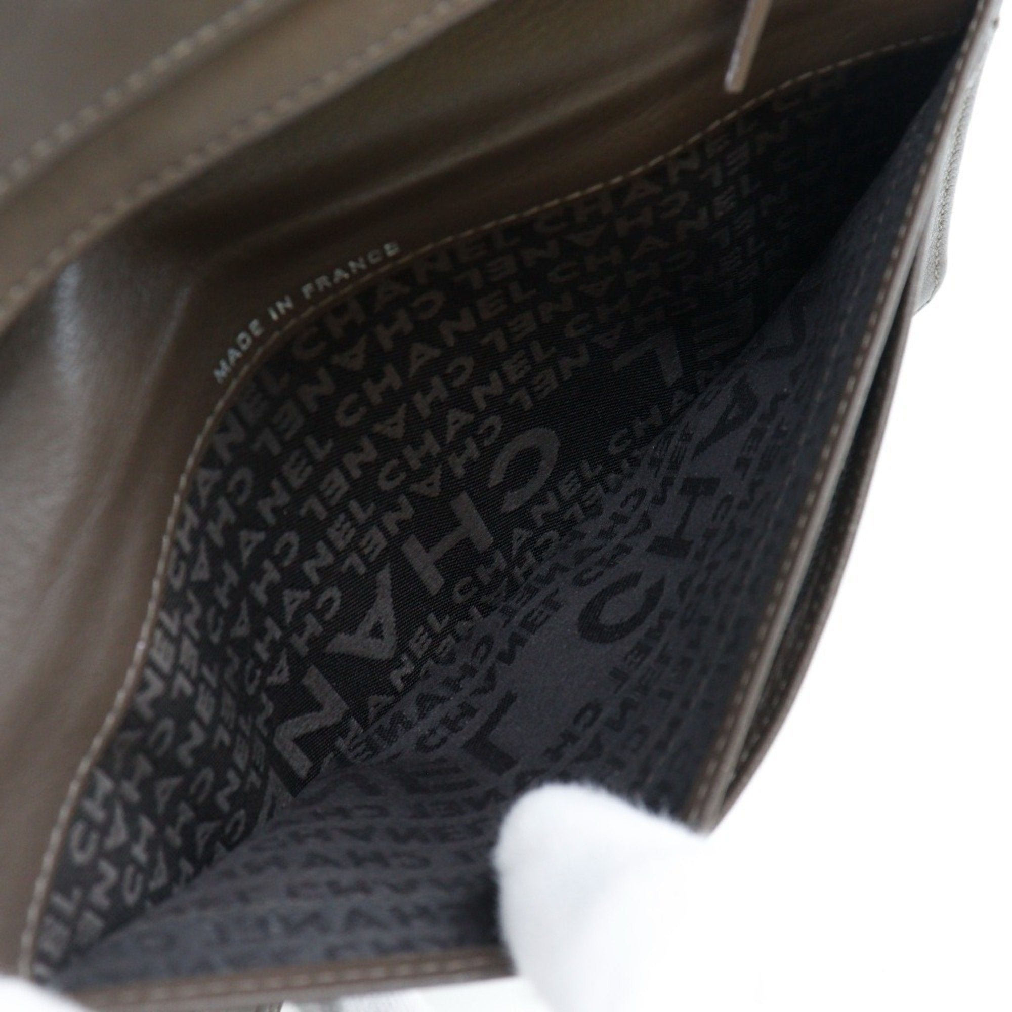 Chanel Bronze Leather Long Wallet (Bi-Fold)