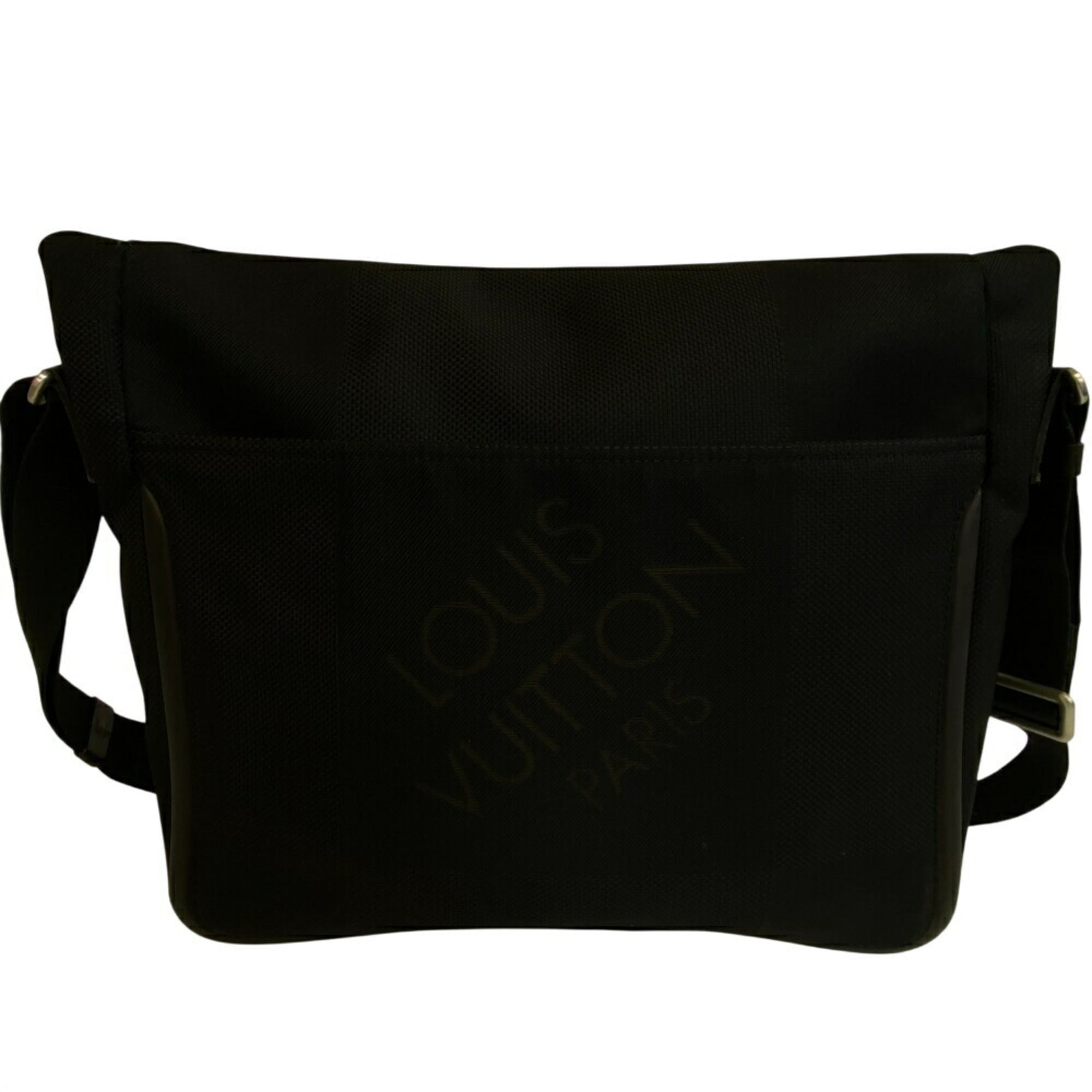 Louis Vuitton Black Canvas Messenger Bag Shoulder Bag