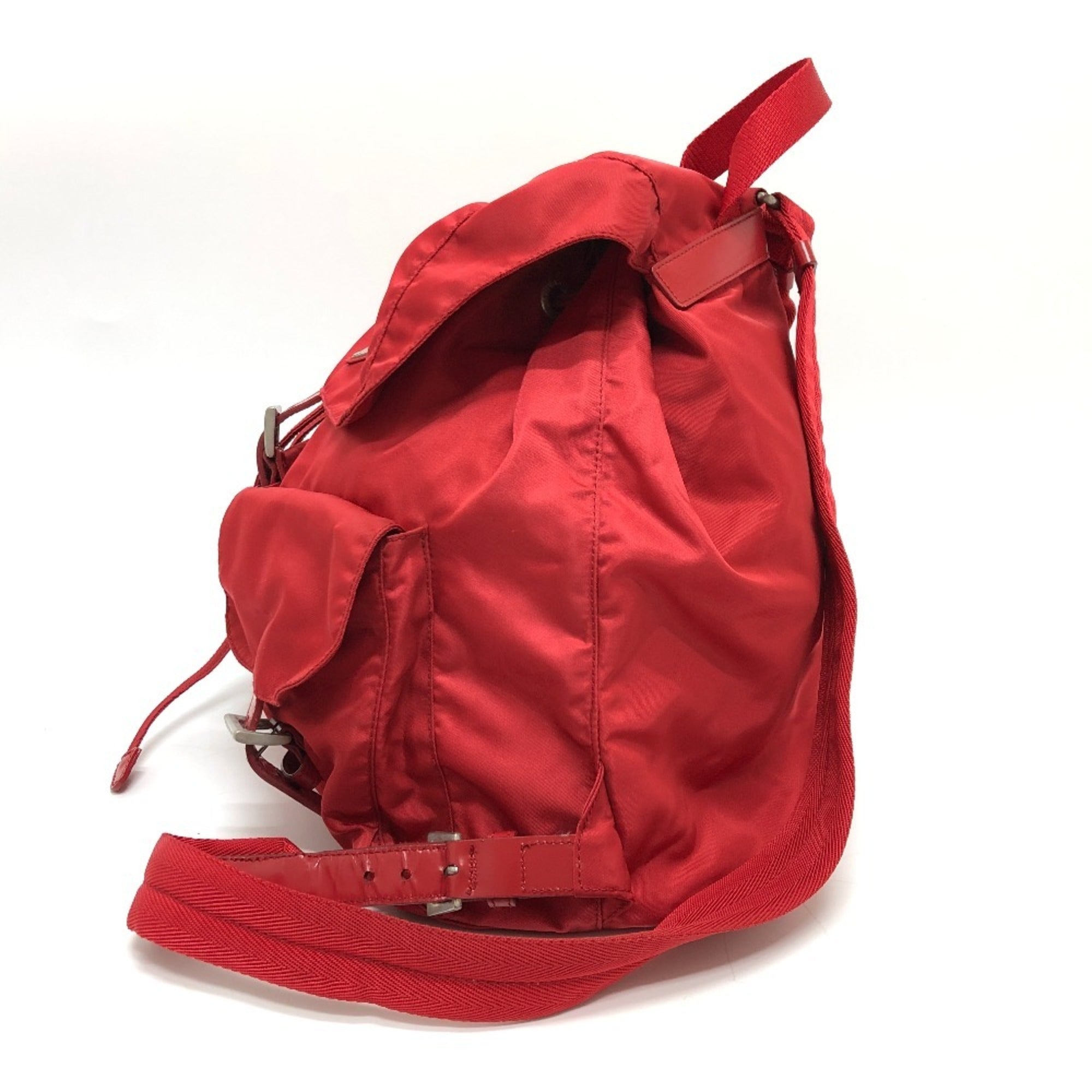 Prada Red Color Nylon Backpack