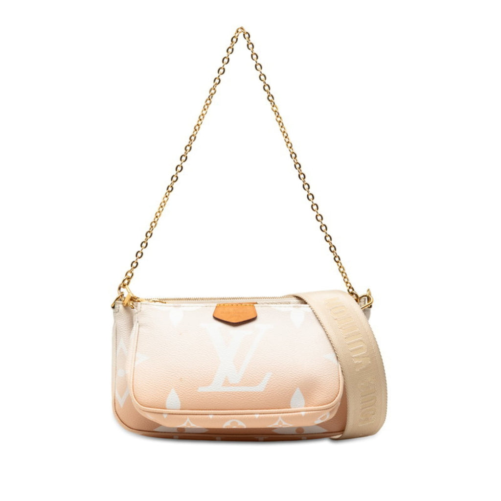 Louis Vuitton Pink Beige Pvc Leather Shoulder Bag