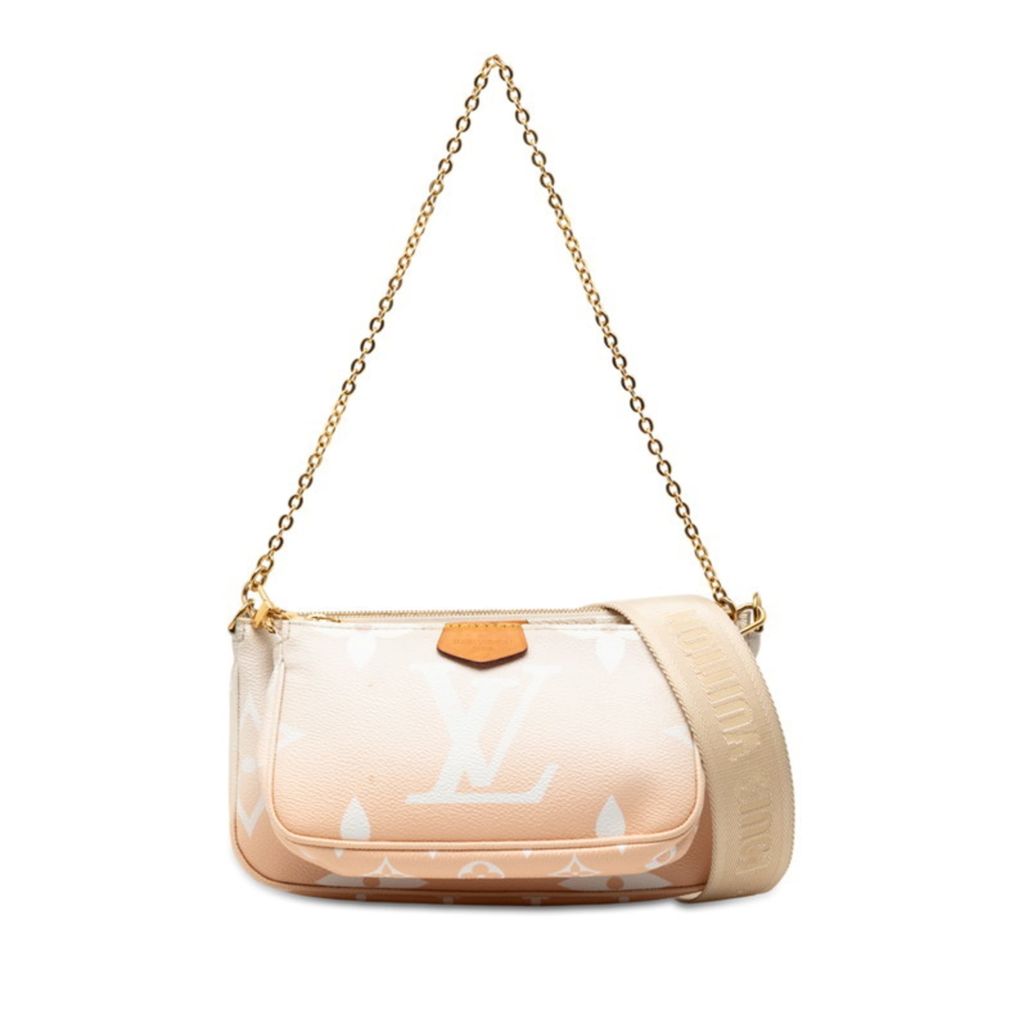Louis Vuitton Pink Beige Pvc Leather Shoulder Bag