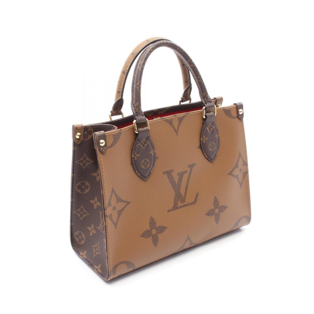Louis Vuitton Beige Brown Coated Canvas Handbag