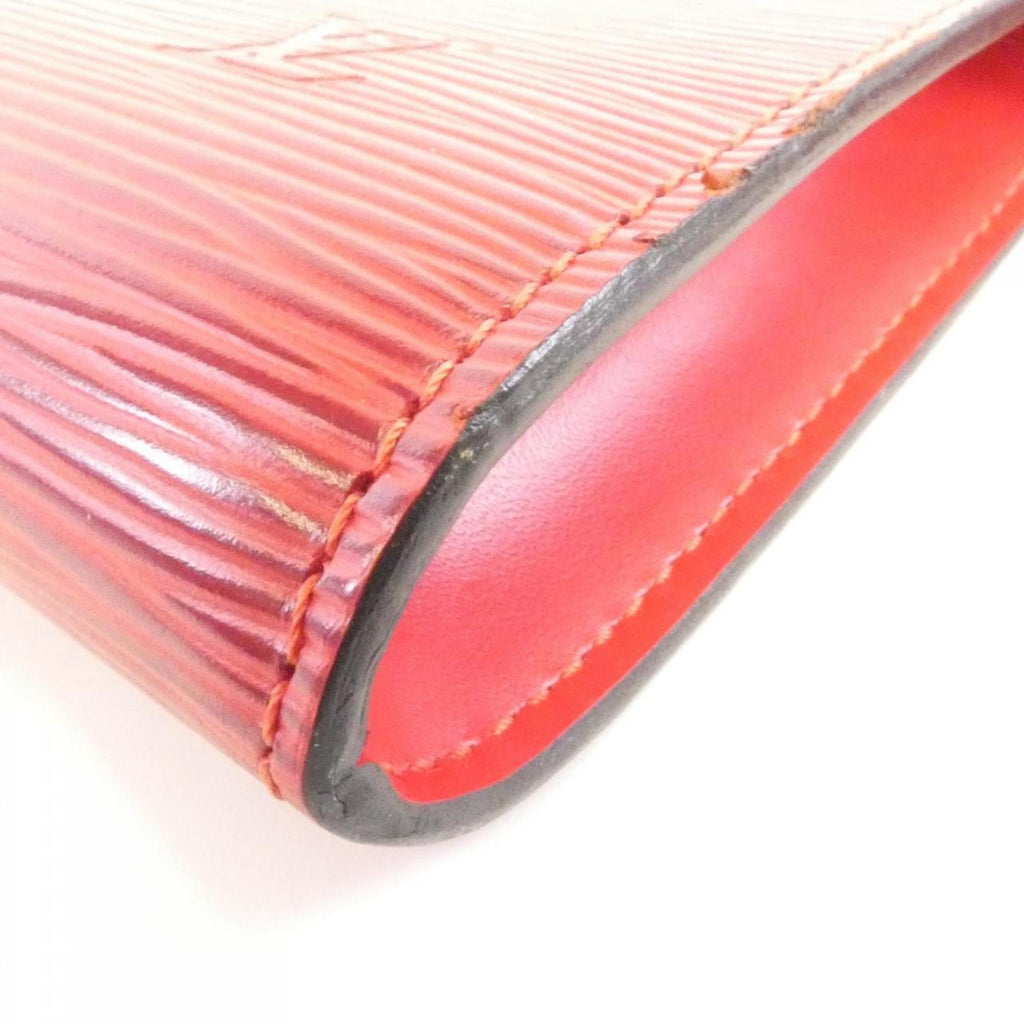 Louis Vuitton Red Color Leather Pochette Pouch