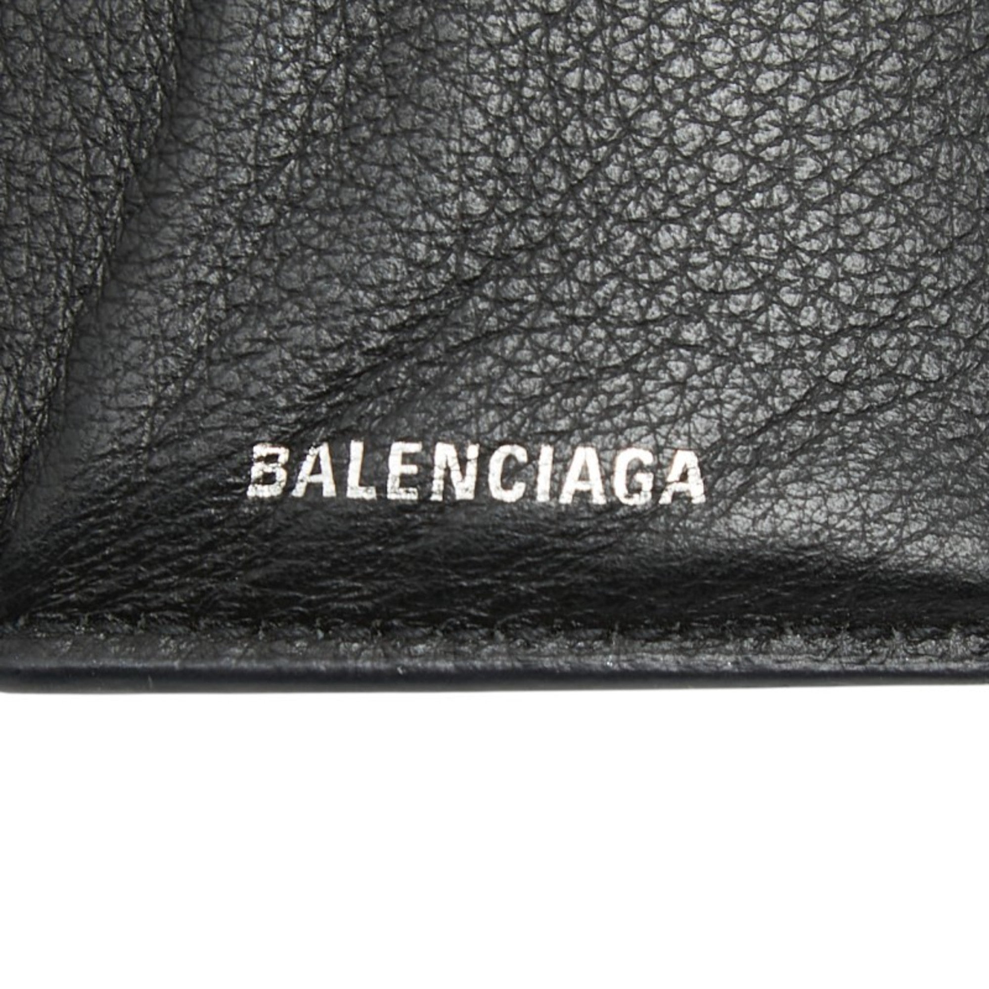 Balenciaga Black Leather Wallet (Tri-Fold)