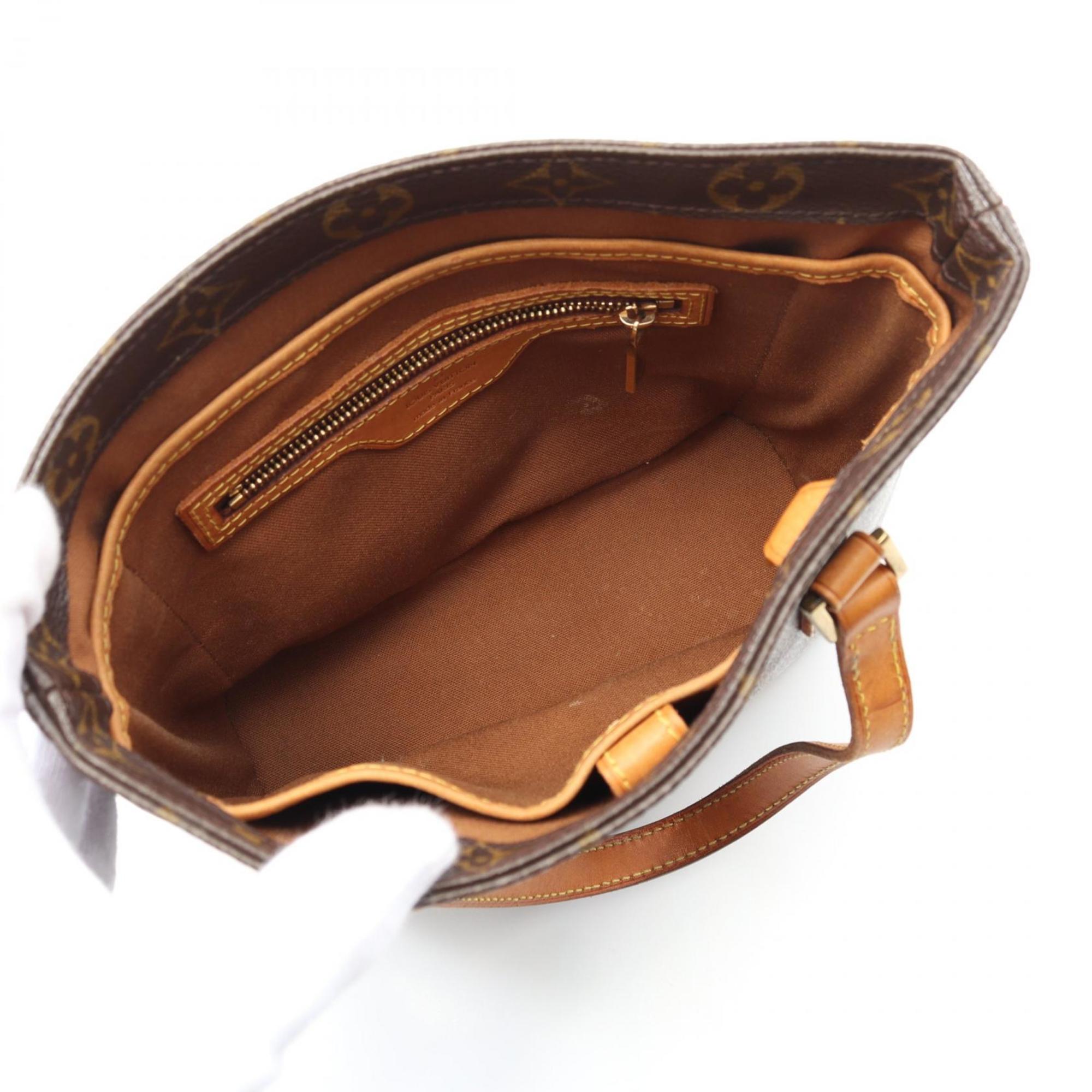 Louis Vuitton Monogram Brown Coated Canvas Leather Handbag