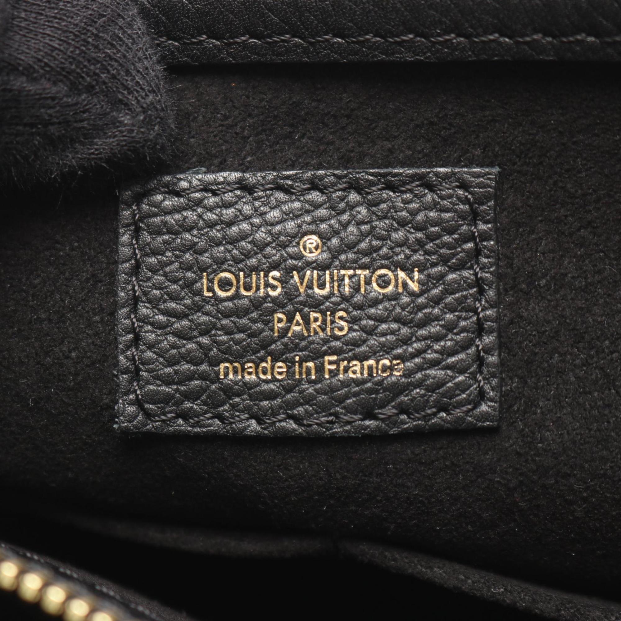 Louis Vuitton Black Brown Noir Coated Canvas Leather Monogram Handbag Tote Bag