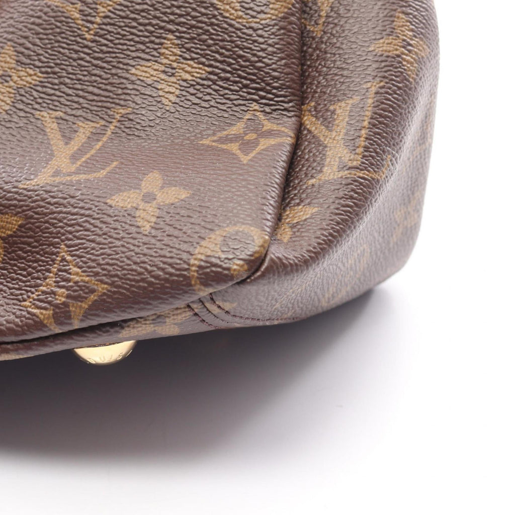 Louis Vuitton Brown Cerise Red Color Coated Canvas Leather Handbag