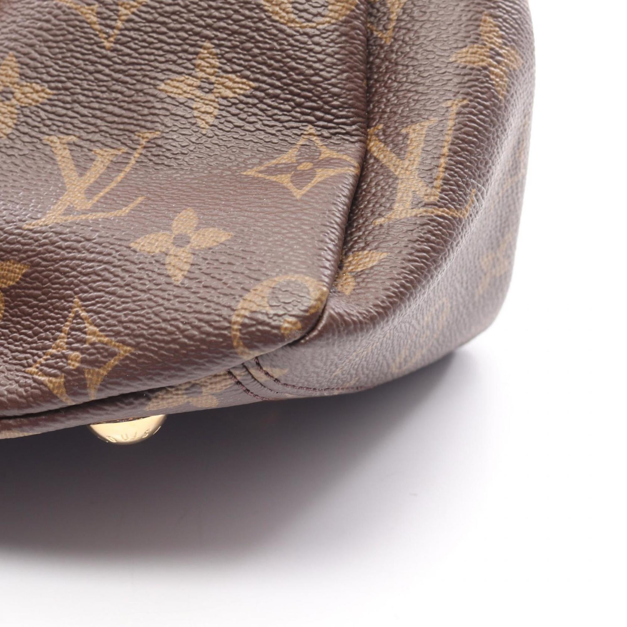 Louis Vuitton Brown Cerise Red Color Coated Canvas Leather Handbag