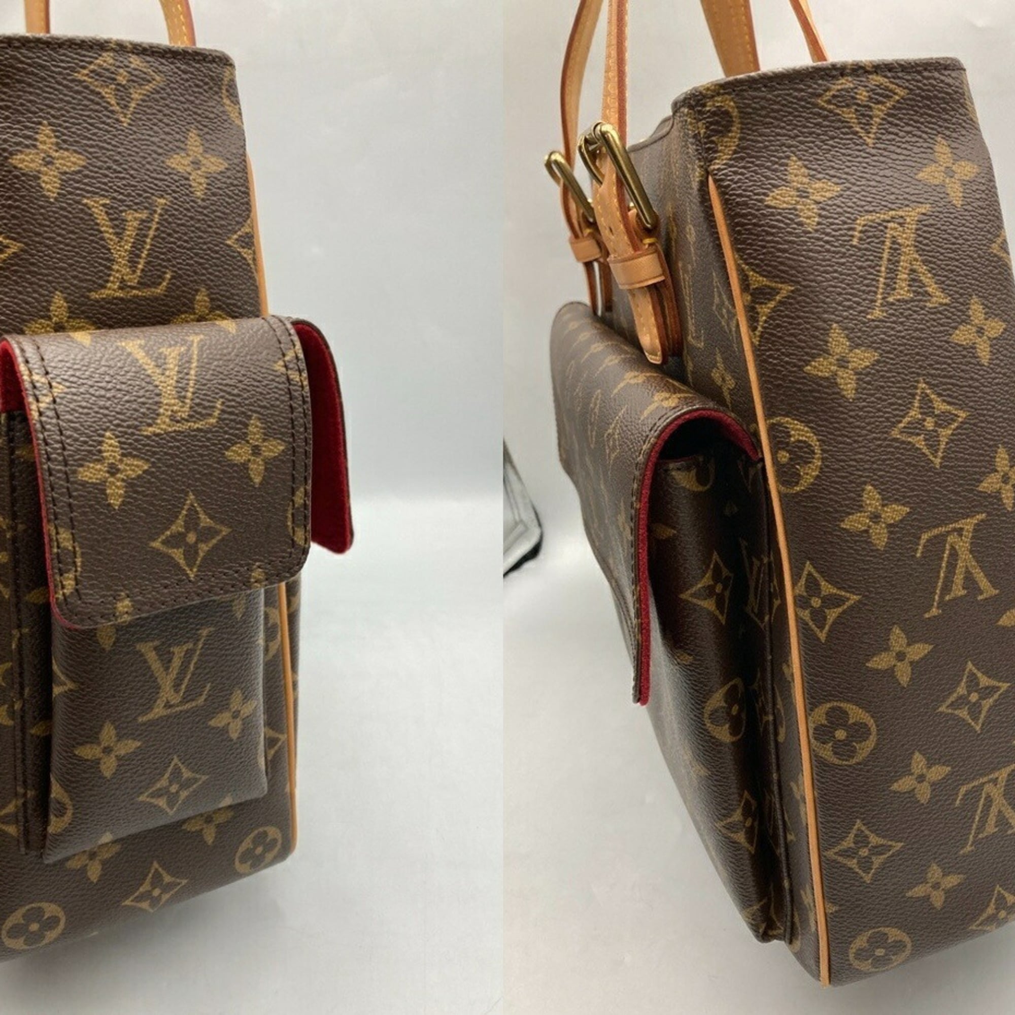 Louis Vuitton Brown Pvc Leather Handbag