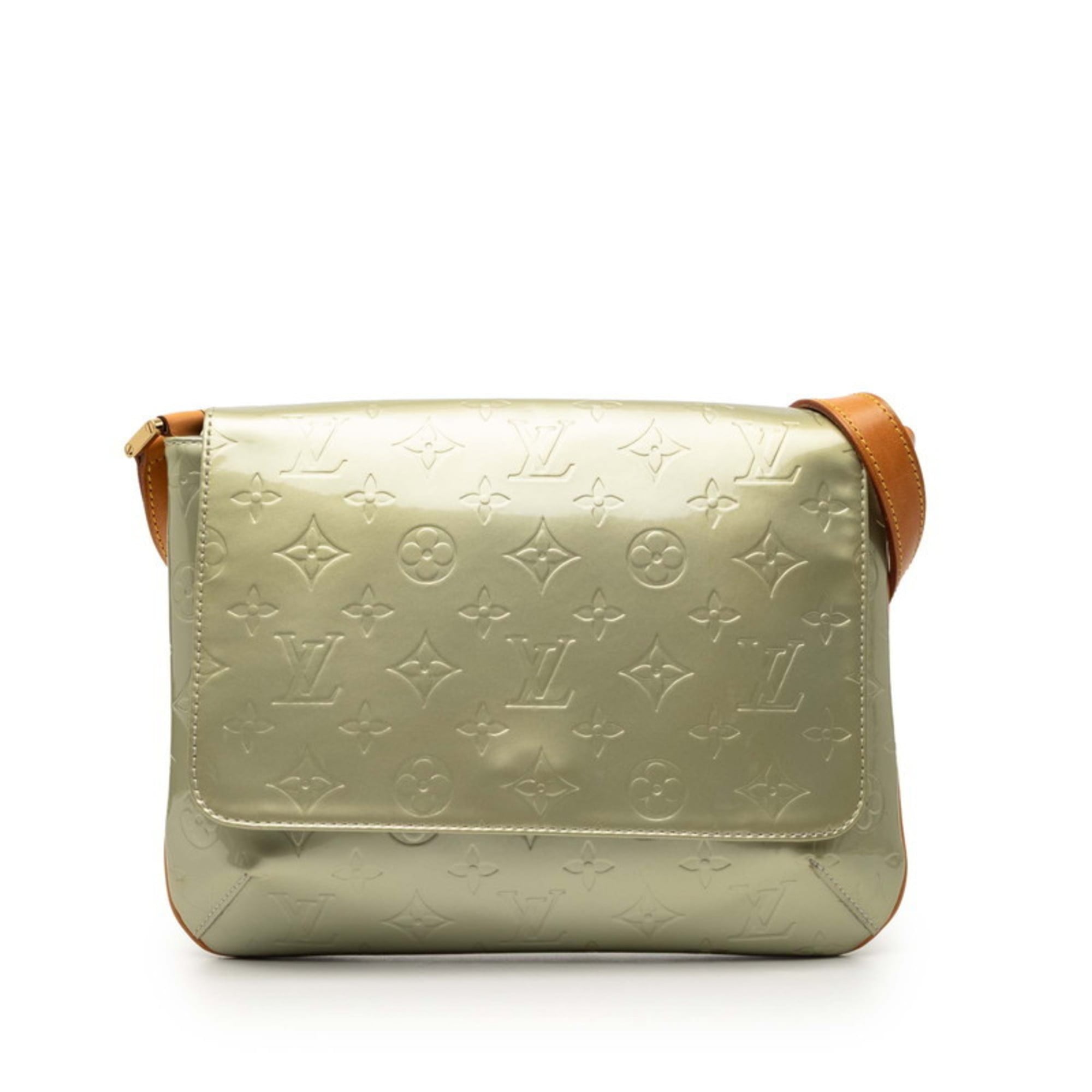 Louis Vuitton Gris Silver Patent Leather Shoulder Bag