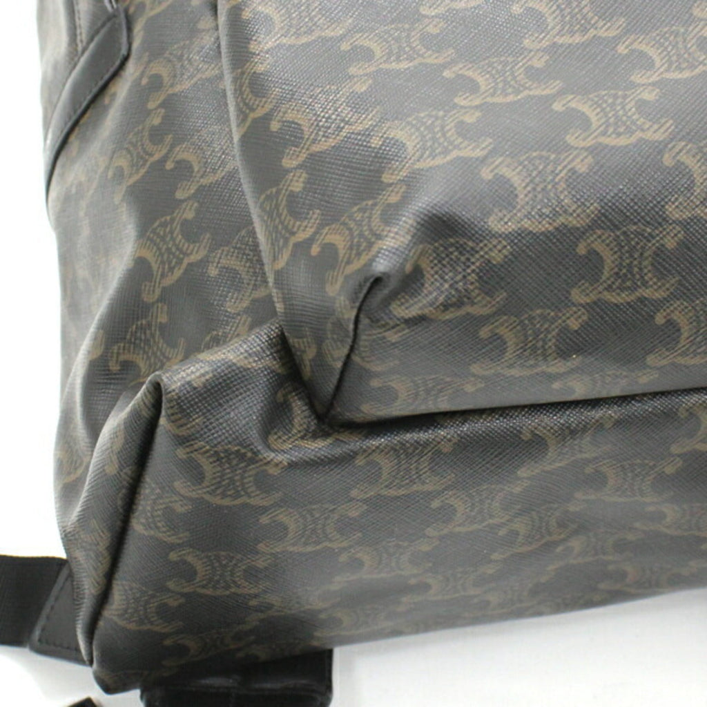 Celine Black Brown Canvas Leather Backpack
